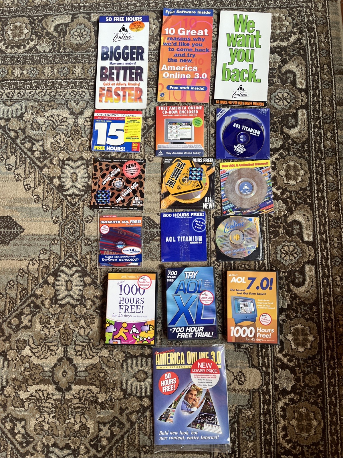 Vintage America Online AOL Internet Software CD Lot Of 16 Brand New Sealed NOS