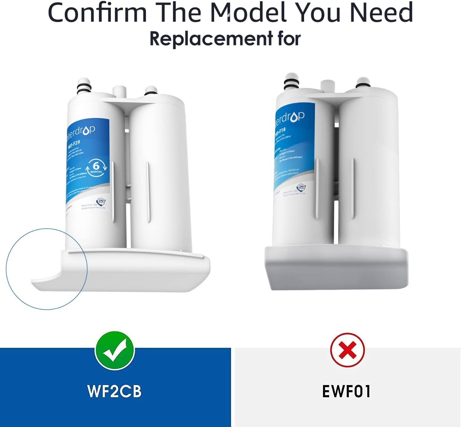 Waterdrop WF2CB Water Filter, Replacement for PureSource2, fc100, ngfc 2000