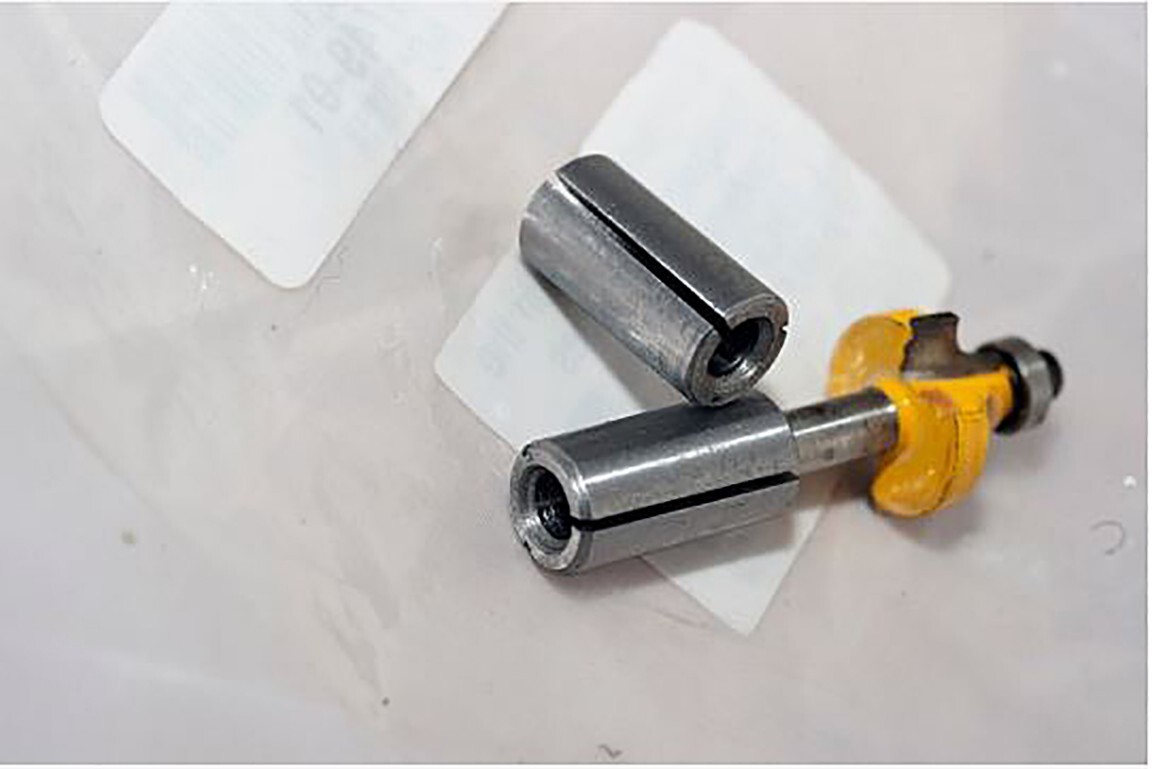TWO Steel Router Collet bit Adapter Shank 1/2" To 1/4", USA shipping