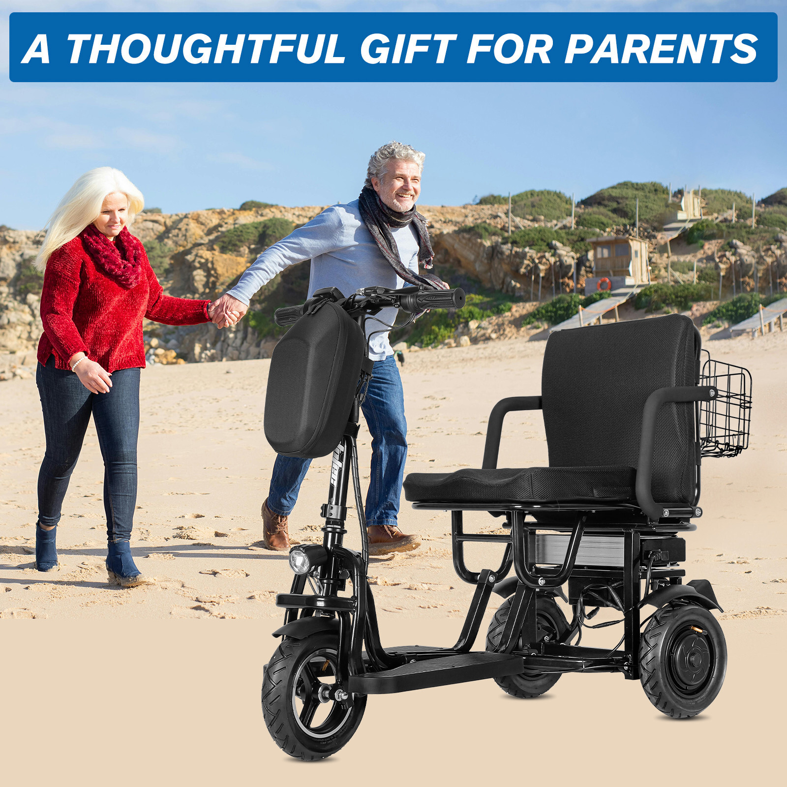 Mobility Scooter 3 Wheel w Lithium Battery 700W,20Miles,Light,Can be full folded