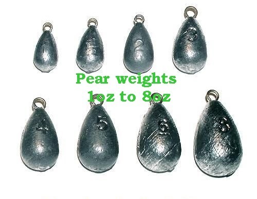 5 SEA FISHING LEAD WEIGHTS SURF PEAR - ALL SIZES - BEACH BOAT LEADS - 1oz to 8oz