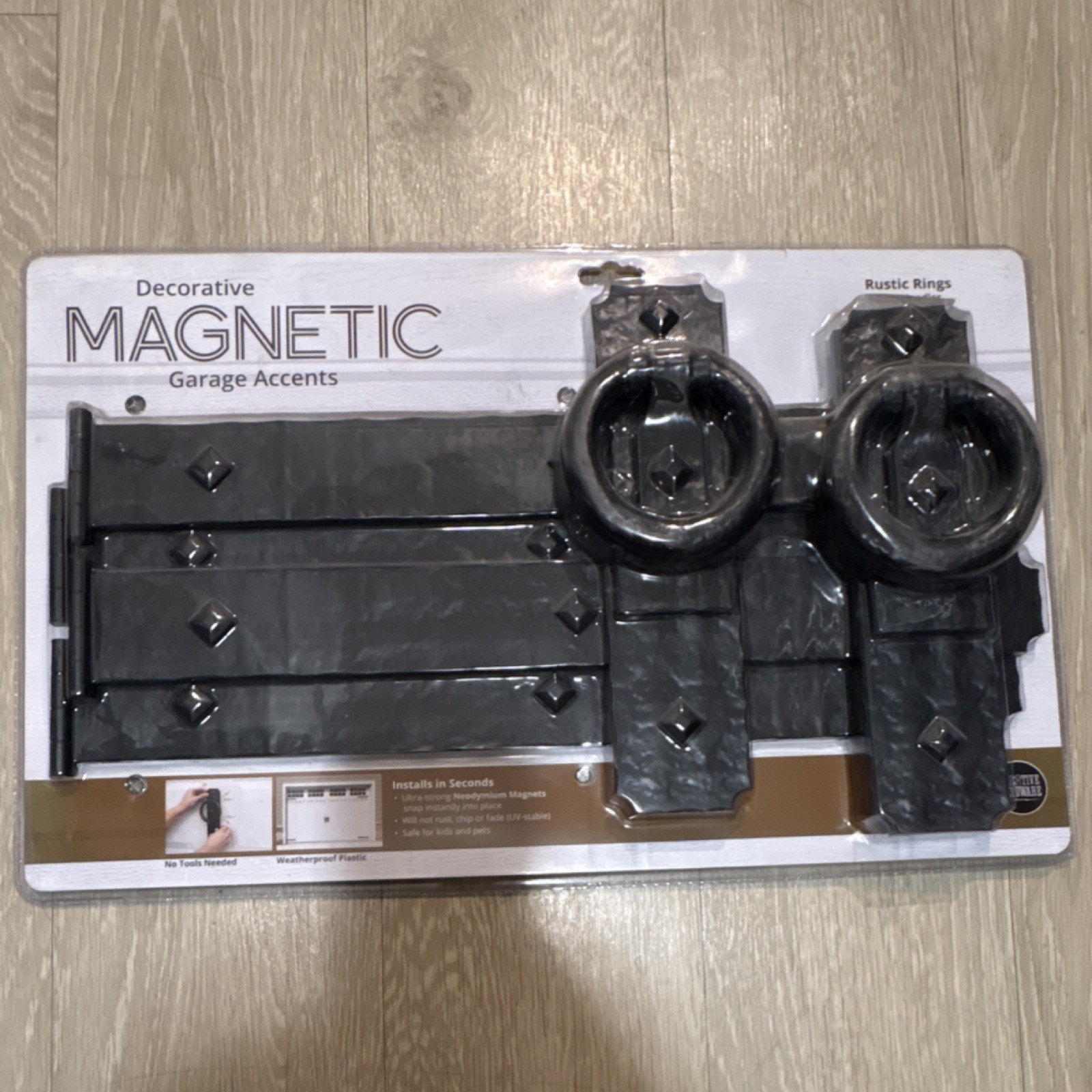 The Hillman Group Decorative Magnetic Garage Handles Rustic Weatherproof Plastic