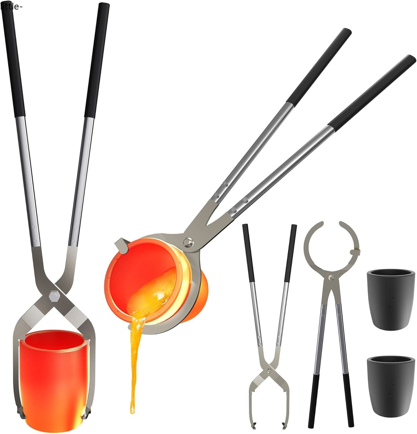 Nelyrho #10 (26lbs-12kg) Crucible Tongs Set with Lifting Tongs, Pouring Tongs...