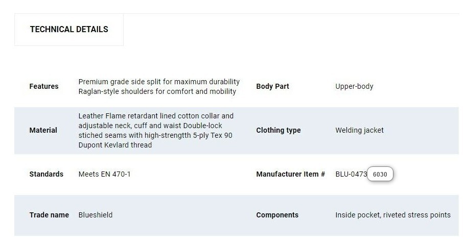 BLUESHIELD Leather Welding Jacket Blue XLARGE