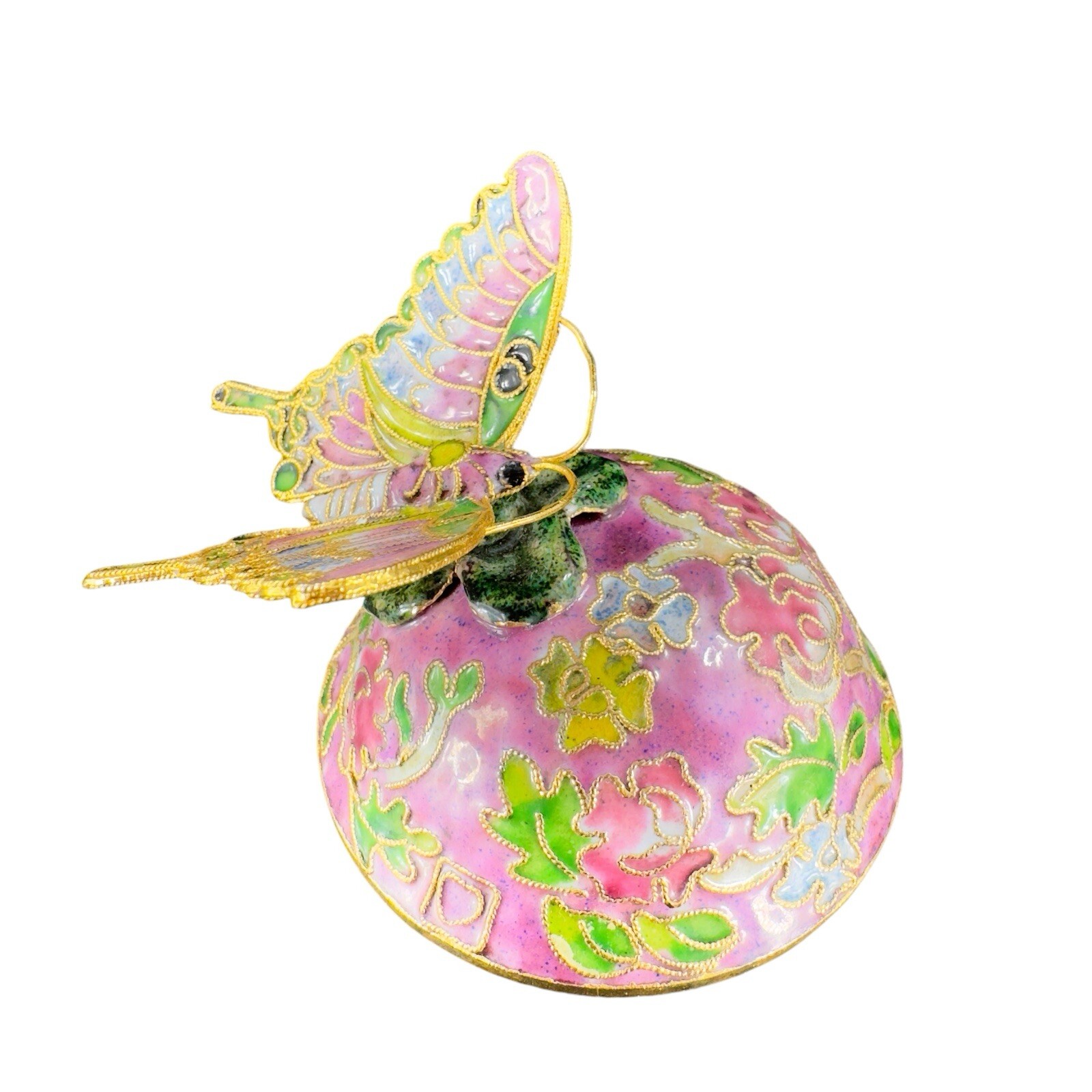 Sankyo Butterfly Cloisonne Enamel Fairy Fantasy Romance Metal Figure Multicolor