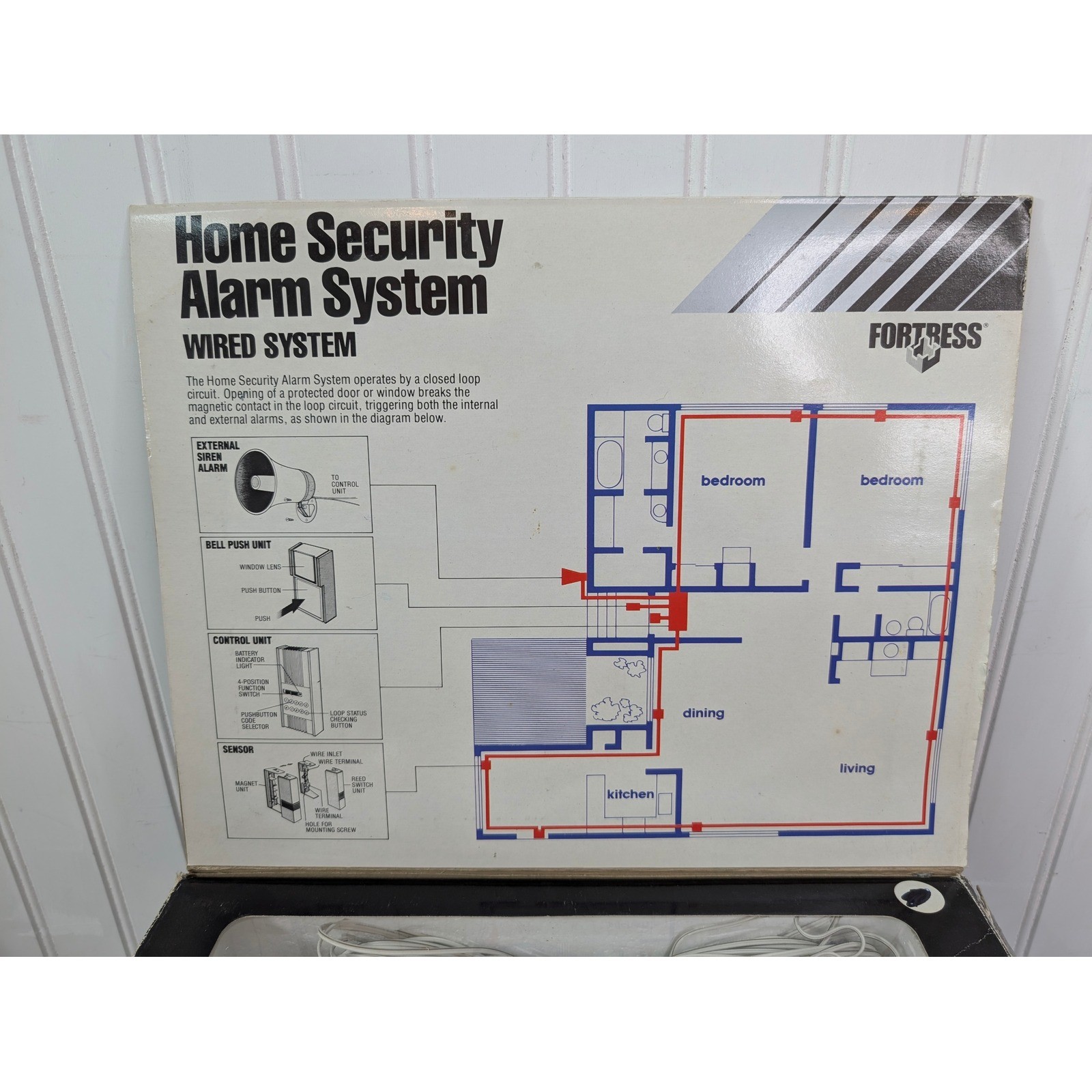 Vintage Fortress Home Security Alarm System Wired DIY Kit Model DA-9709 1983 NOS