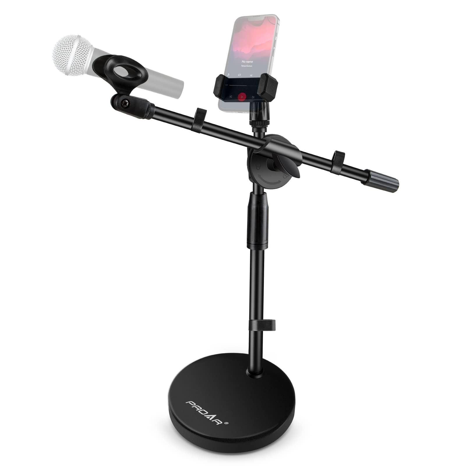 Microphone Stand Desk Adjustable Desktop Microphone Stand with Boom Arm Upgra...