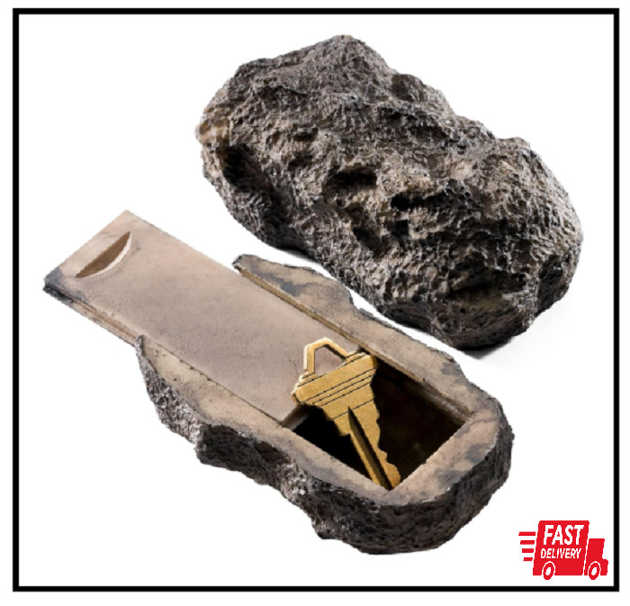 Rampro Hide-A-Spare-Key Fake Rock - Looks & Feels like Real Stone - Safe for Out