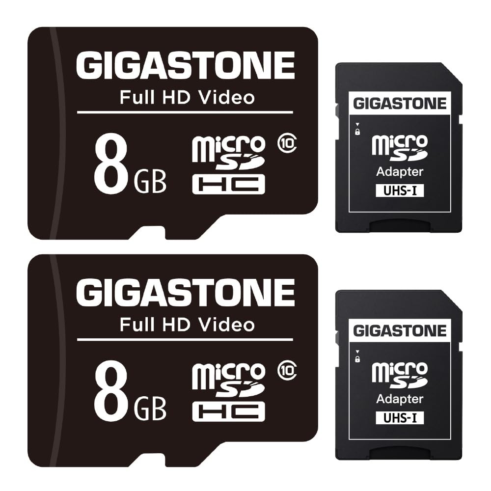 GIGASTONE 8GB Micro SD Card 2-Pack, Full HD Video, FHD 2-Pack
