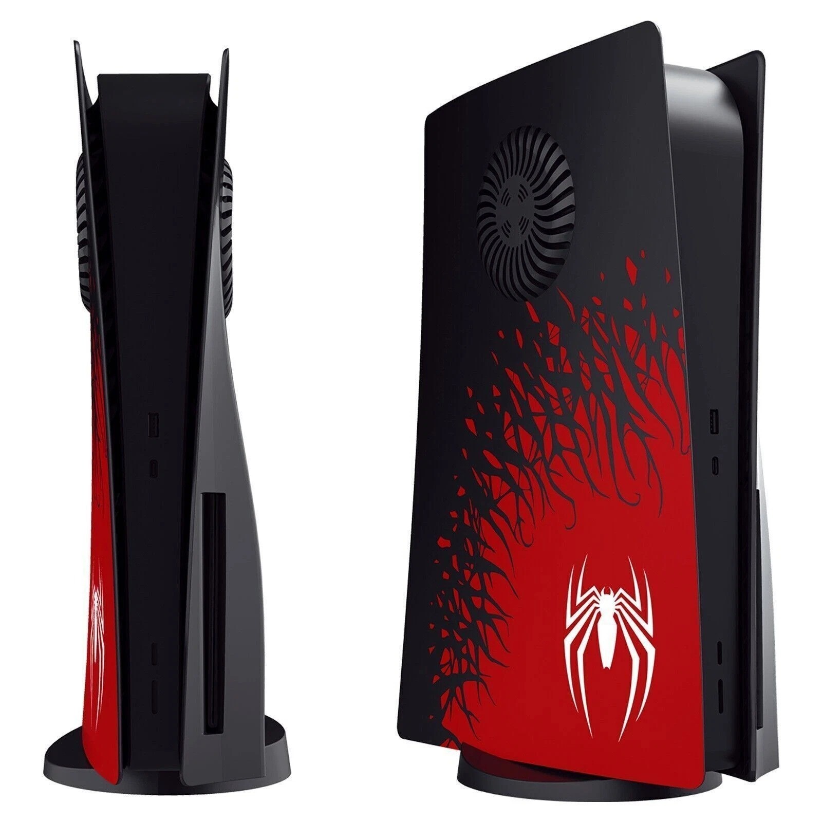 SpiderMan PS5 Vent Plates Covers DISC VERSION Venom PlayStation, Red & Black Set