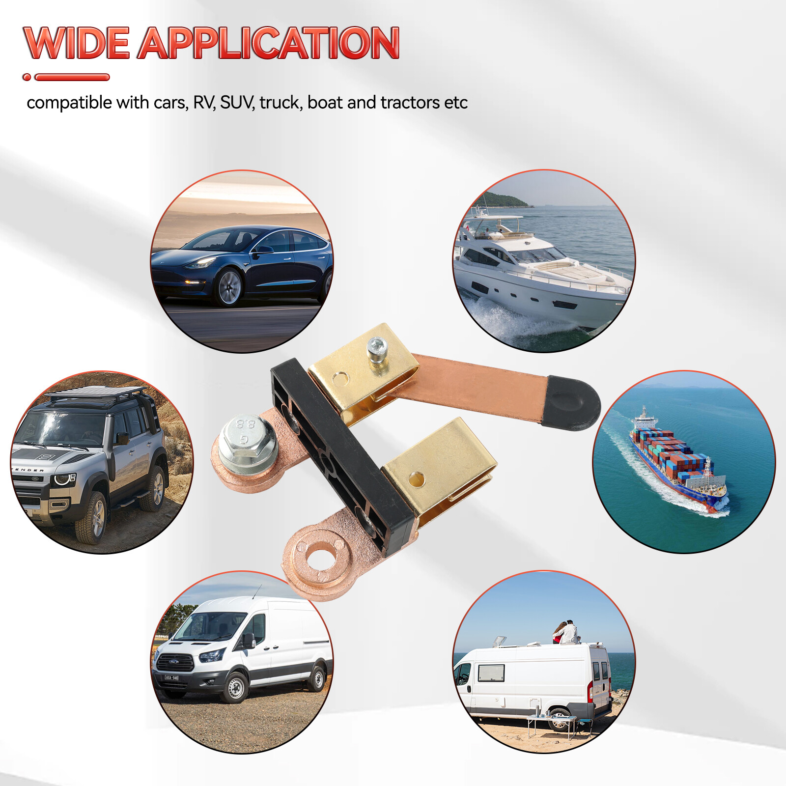 Blade Battery Disconnect Switch 12V/24V Copper Side Post Shut Off Fit Car Boat