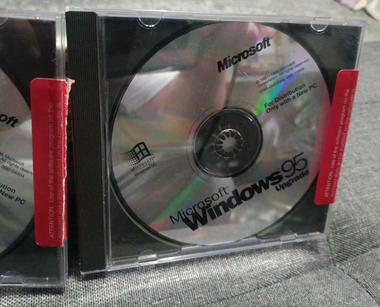 Microsoft Windows 95 Software CD and Upgrade CD. Discs Only, No Product Key