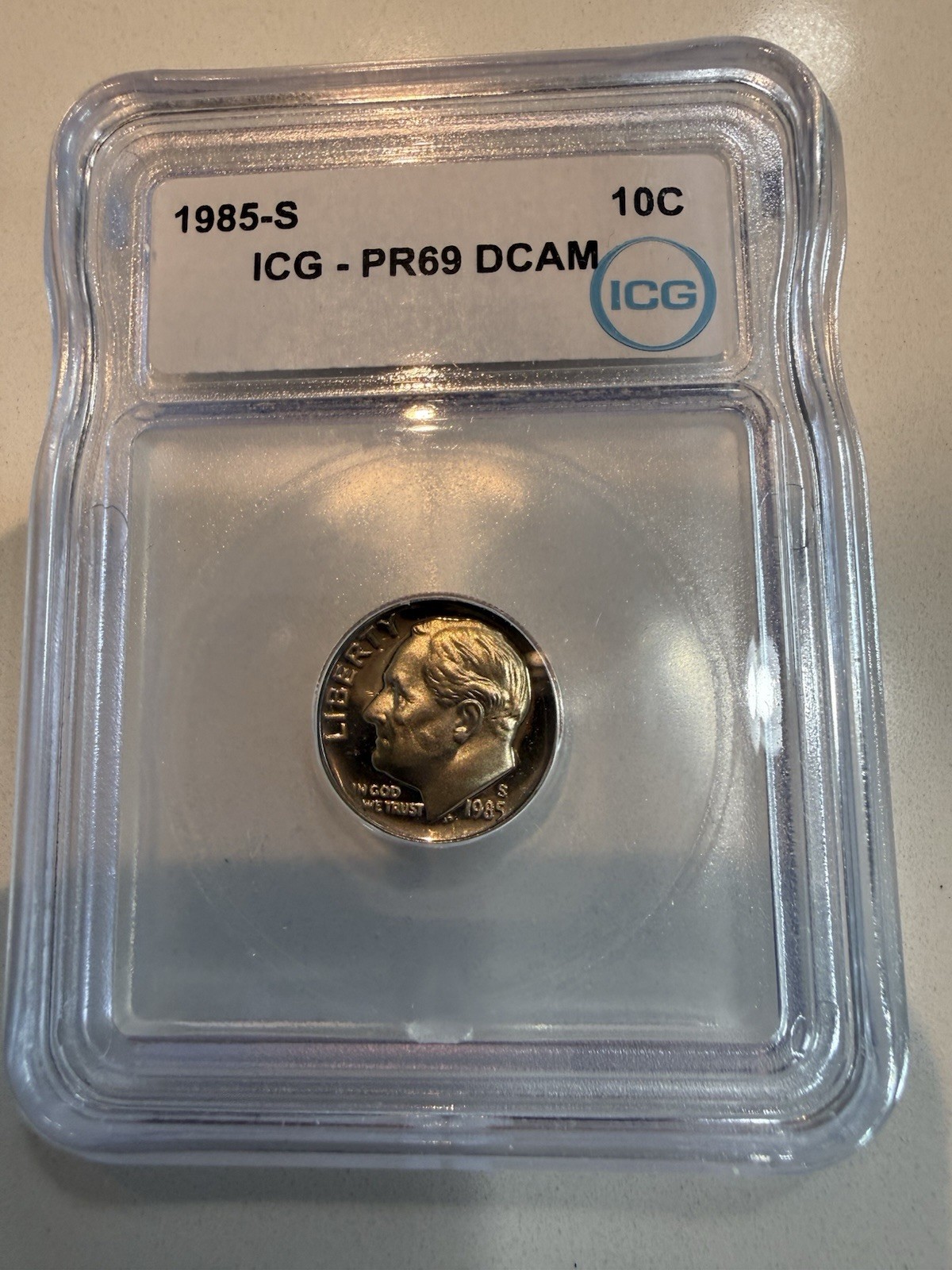 1985-S ICG PR70DCAM Roosevelt Dime