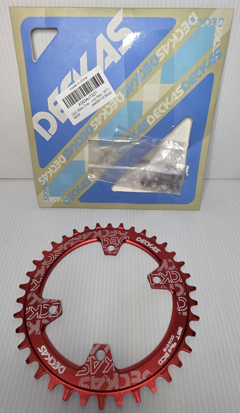 Deckas ROUND 38T 96SH Bicycle Bike Chainring Sprocket - Red New