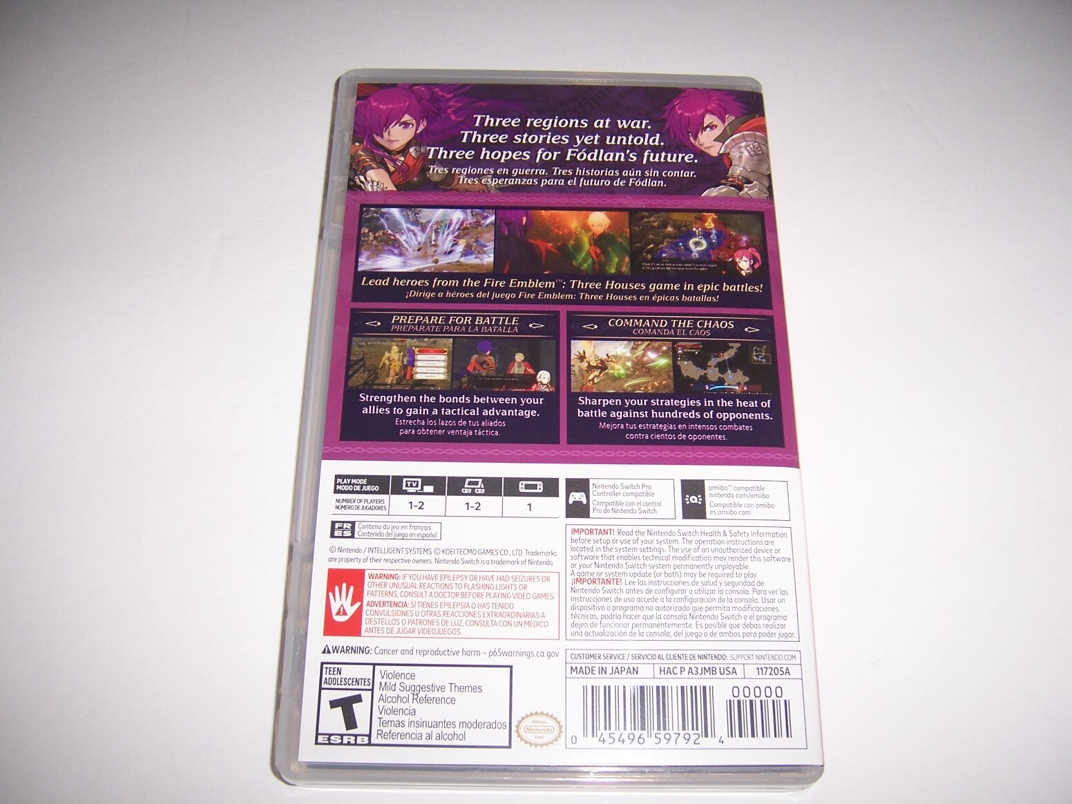 Authentic Box Case Replacement Nintendo Switch for Fire Emblem 3 Three Hopes