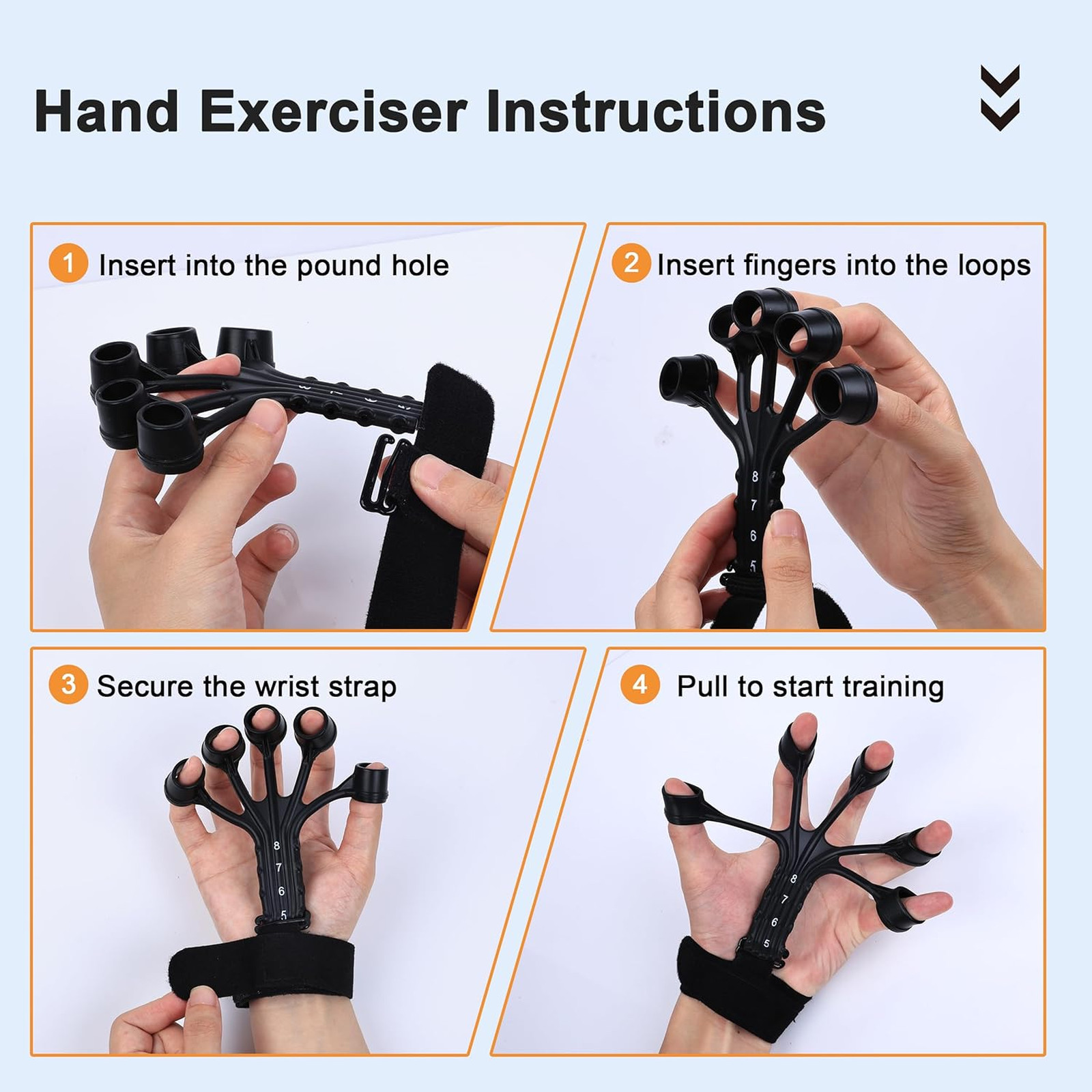 Grip Strength Trainer Kit 5 Pieces Hand Exerciser Forearm Wrist Finger Grip Ring