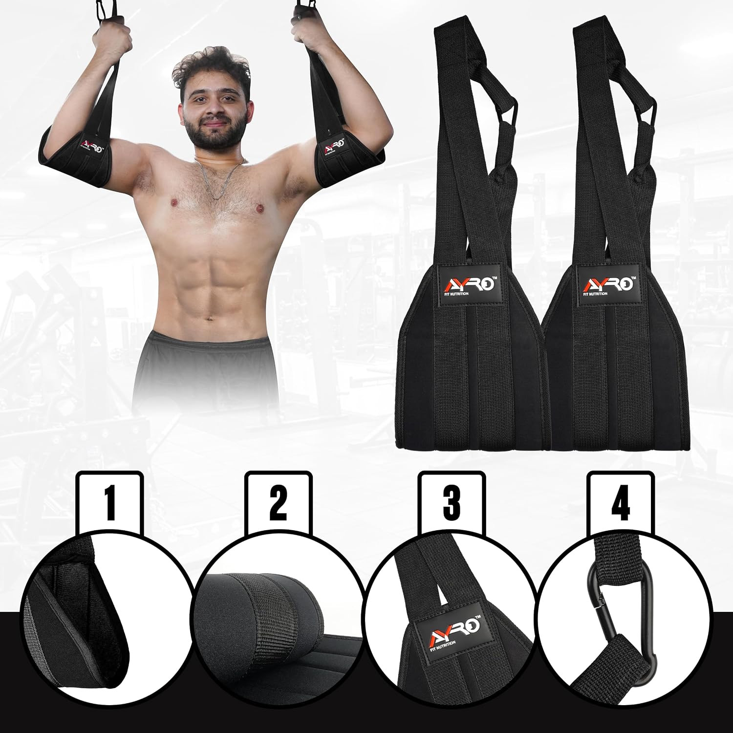 Fitness Hanging Ab Straps for Pull up Bar, Exercise Straps for Core Strength Tra
