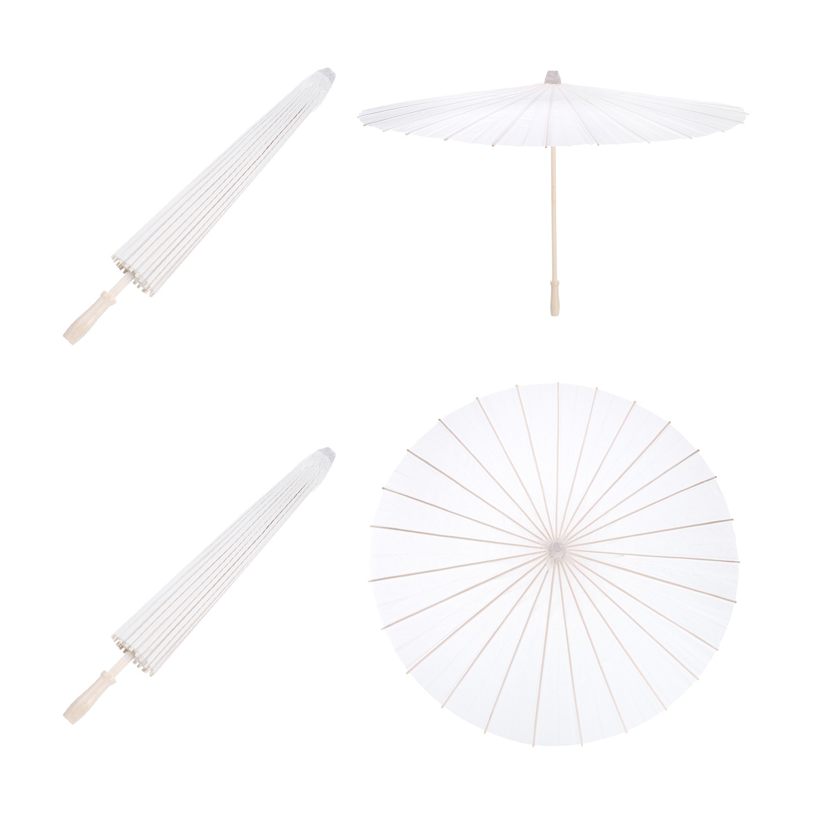 2 Pcs Paper Umbrellas ,16" Paper Parasol Umbrella for Craft,White