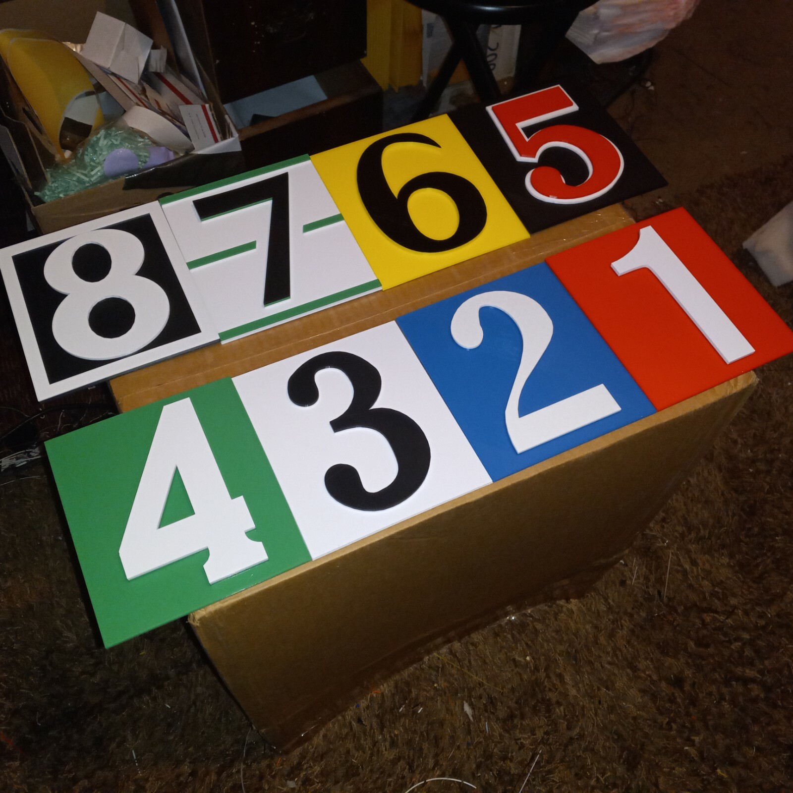 Greyhound Racing Numbers 3D Signs 1-8. 6"×7" 3D Printed Sign set. UPDATED!
