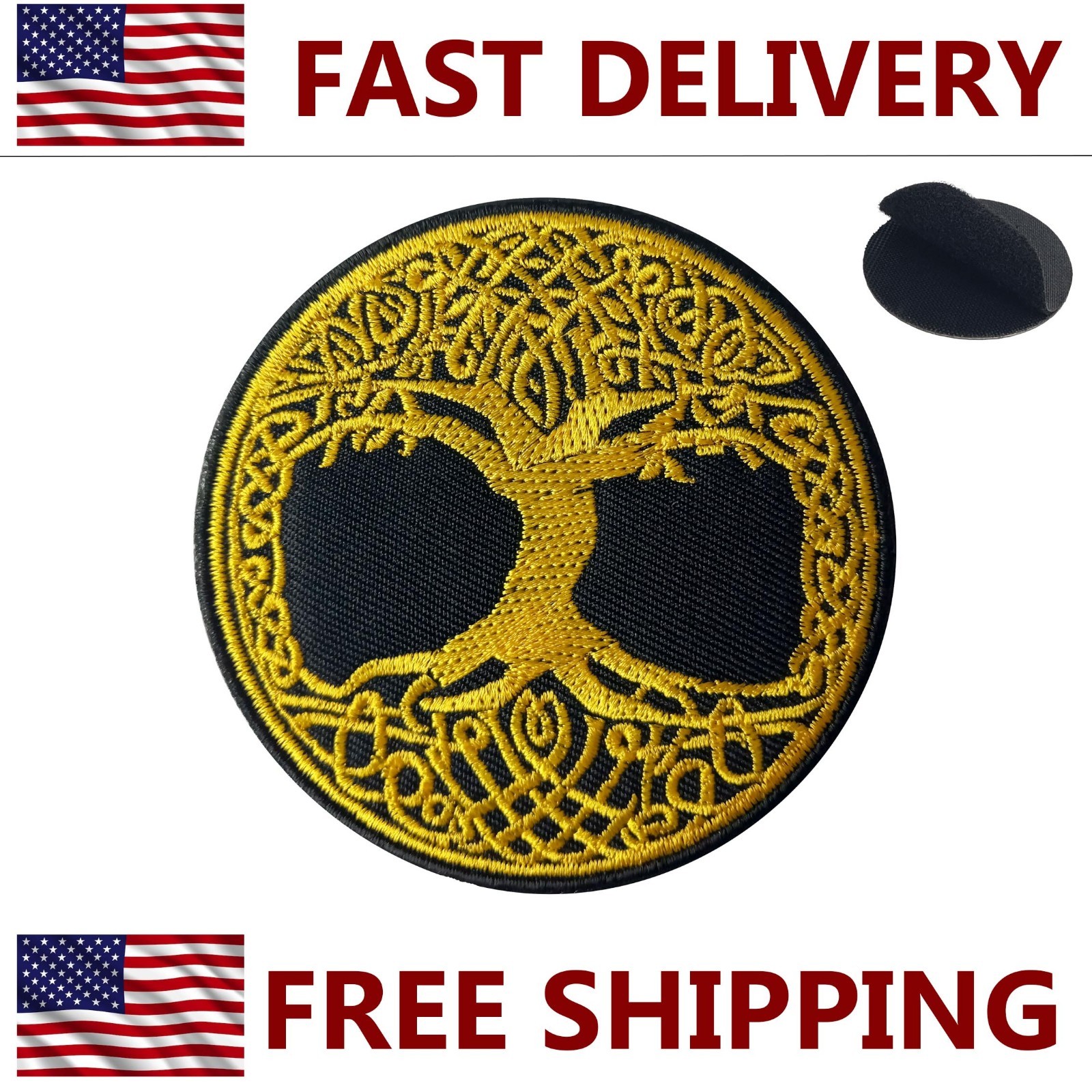 Tree of Life - Yellow - Embroidered Patch 3"  - Hook and Loop - Tactical Patch