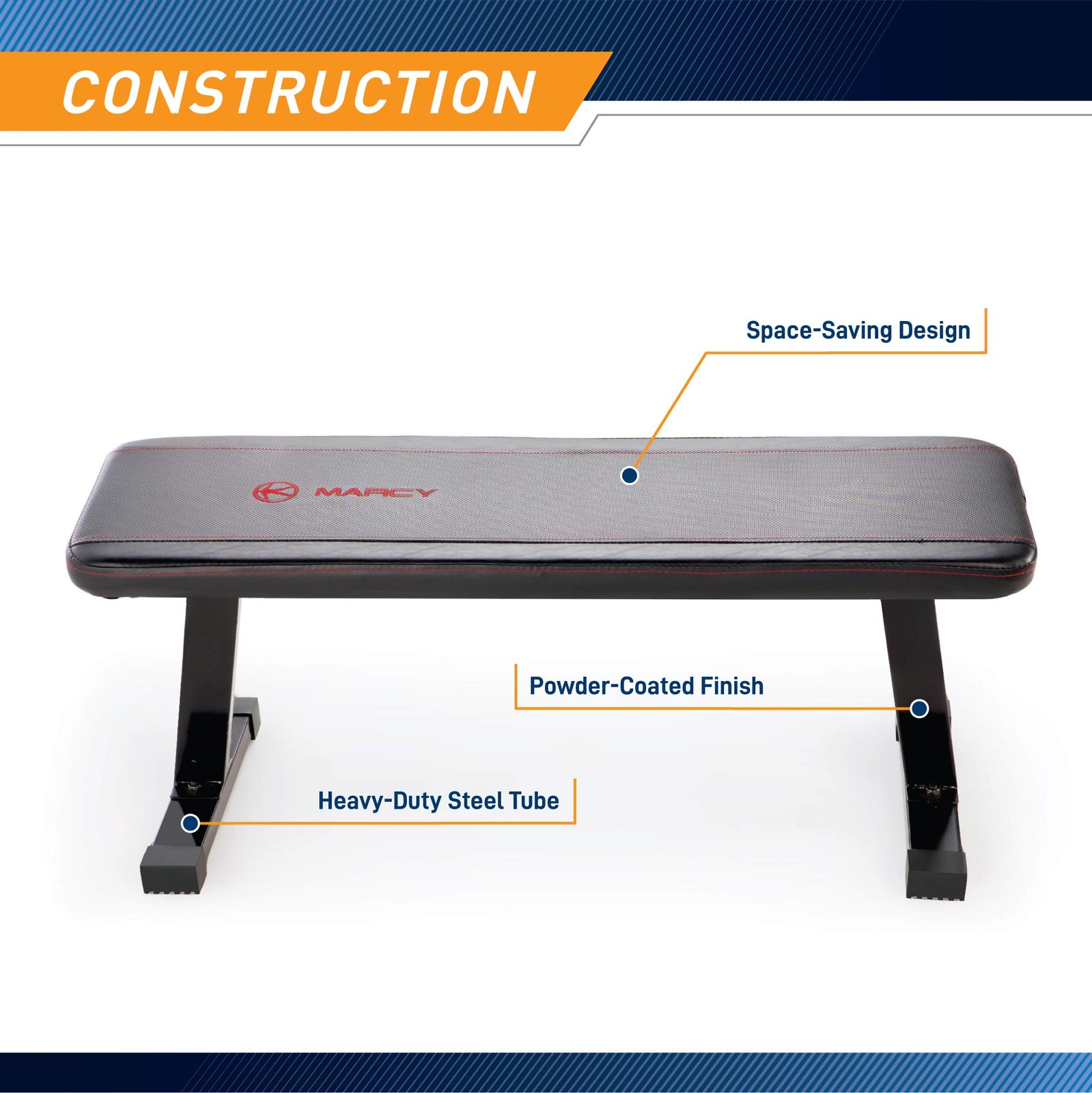 Flat Utility 600 lbs Capacity Weight Bench for Weight Training and Ab Exercis...