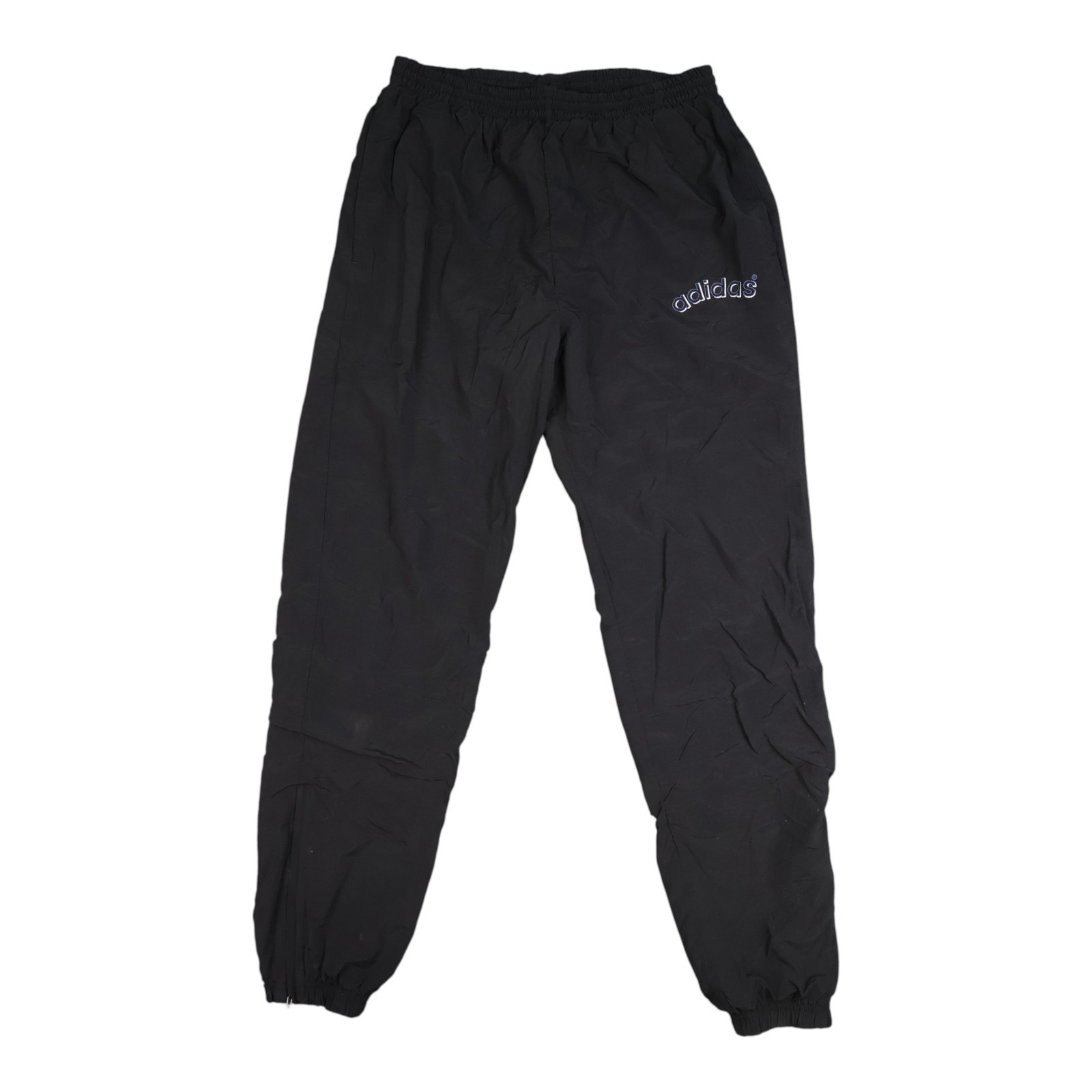 Adidas Track Pants Men LARGE Black Woven jogger ankle zip originals Size L