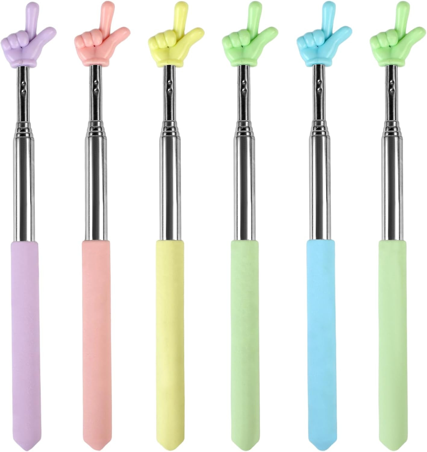 6PCS Pointer Finger Stick, Extendable Colorful Finger Pointer Stick, Mini Retrac
