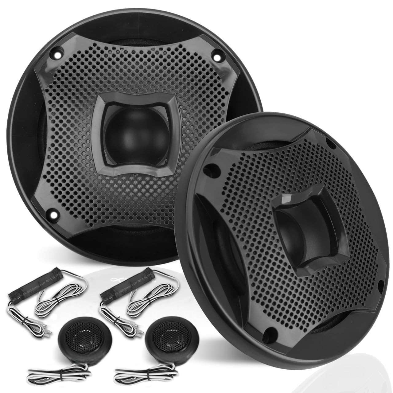 Lanzar Two Way Marine Speaker System, One Pair 6.5 inch Black