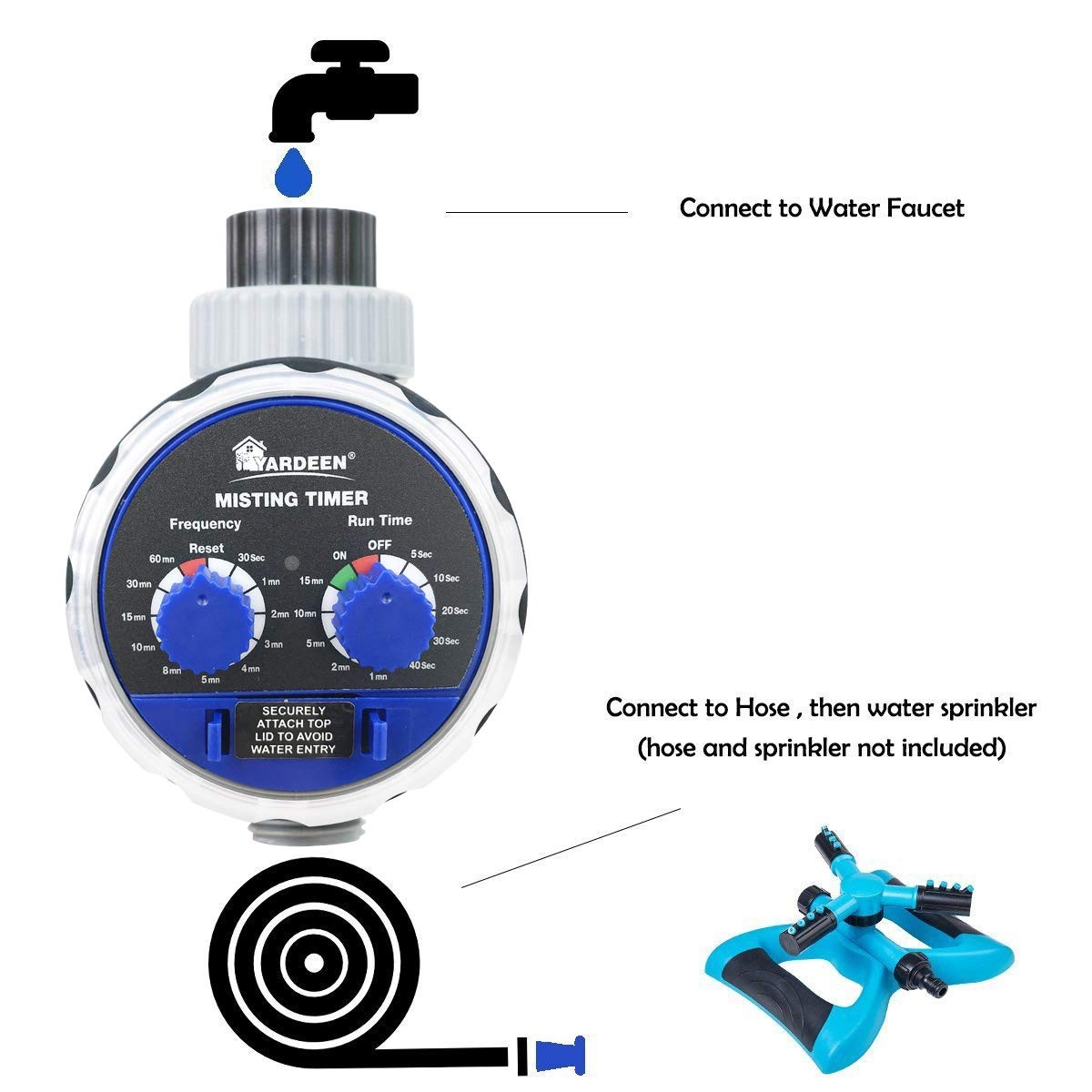 Water Hose Timer fogging Seconds Watering Automatic Electronic Water Timer Ho...