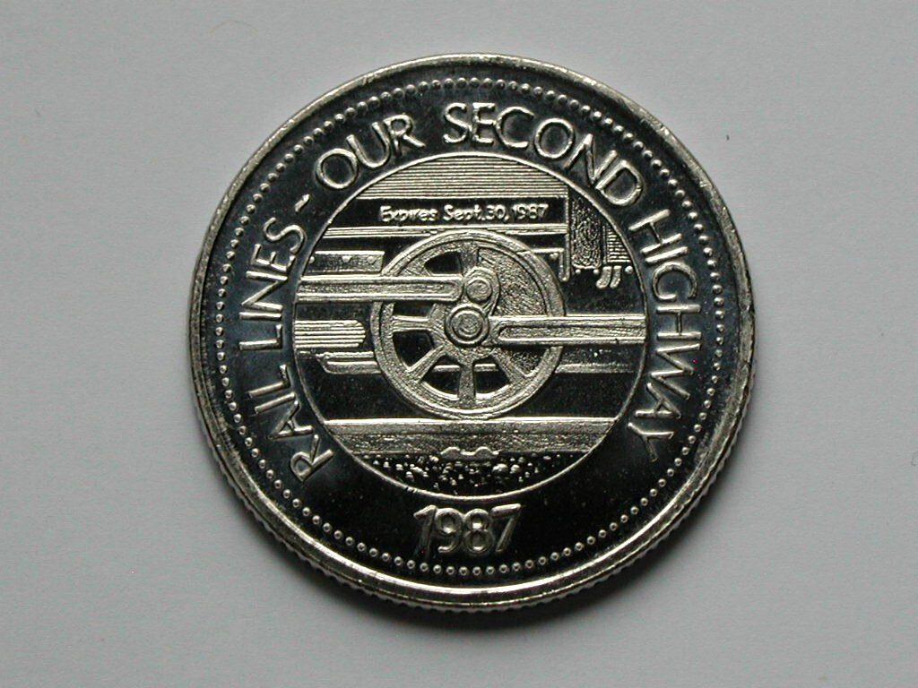 Whitehorse (Yukon Territory) CANADA 1987 Trade DOLLAR Token for Rail Lines