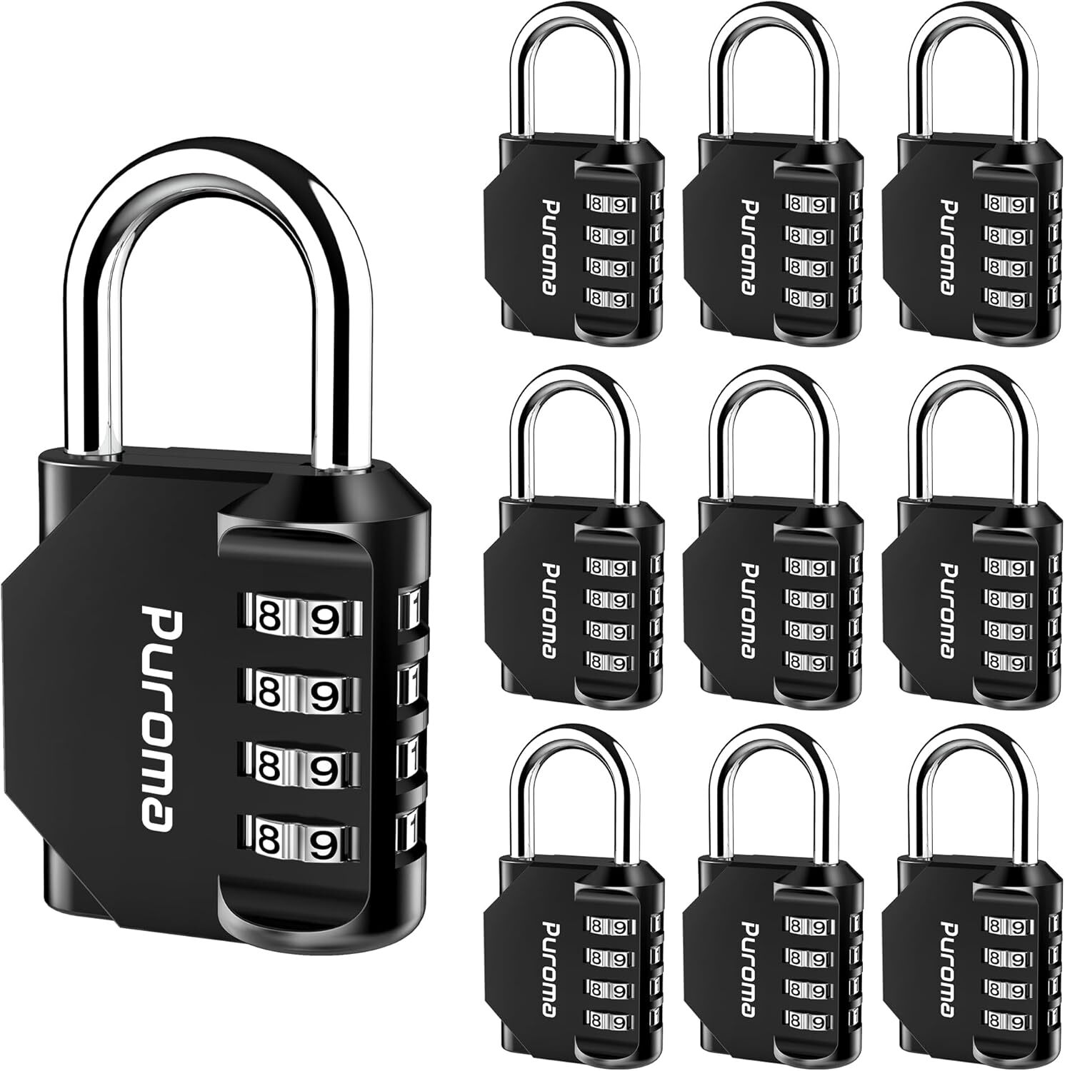 Puroma 10-Pack Combination Lock for Locker, Outdoor Waterproof, 4-Digit