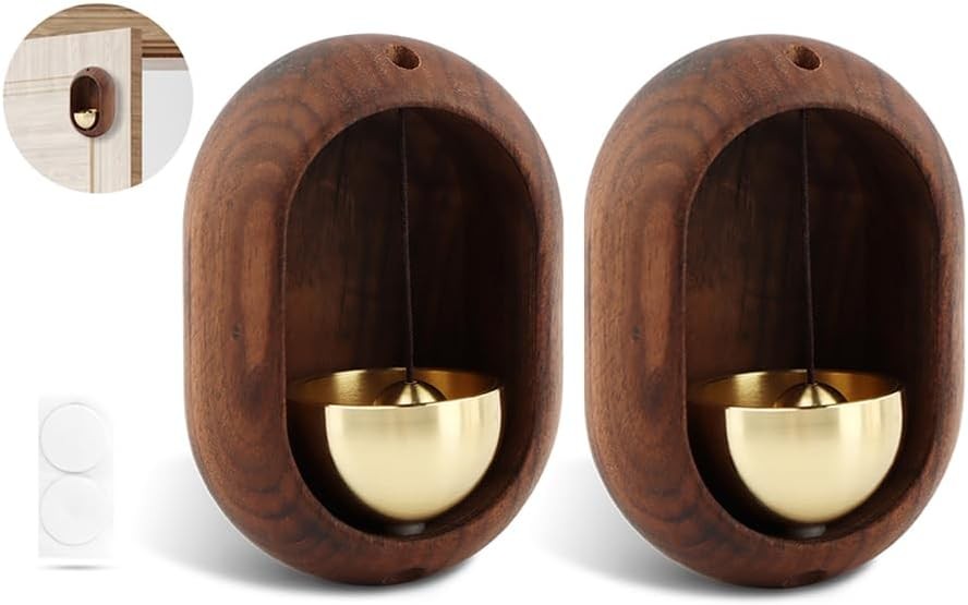 Oval Magnetic Hanging Door Bell, Loud Sound Wooden Zen Grip Doorbell Chime,...
