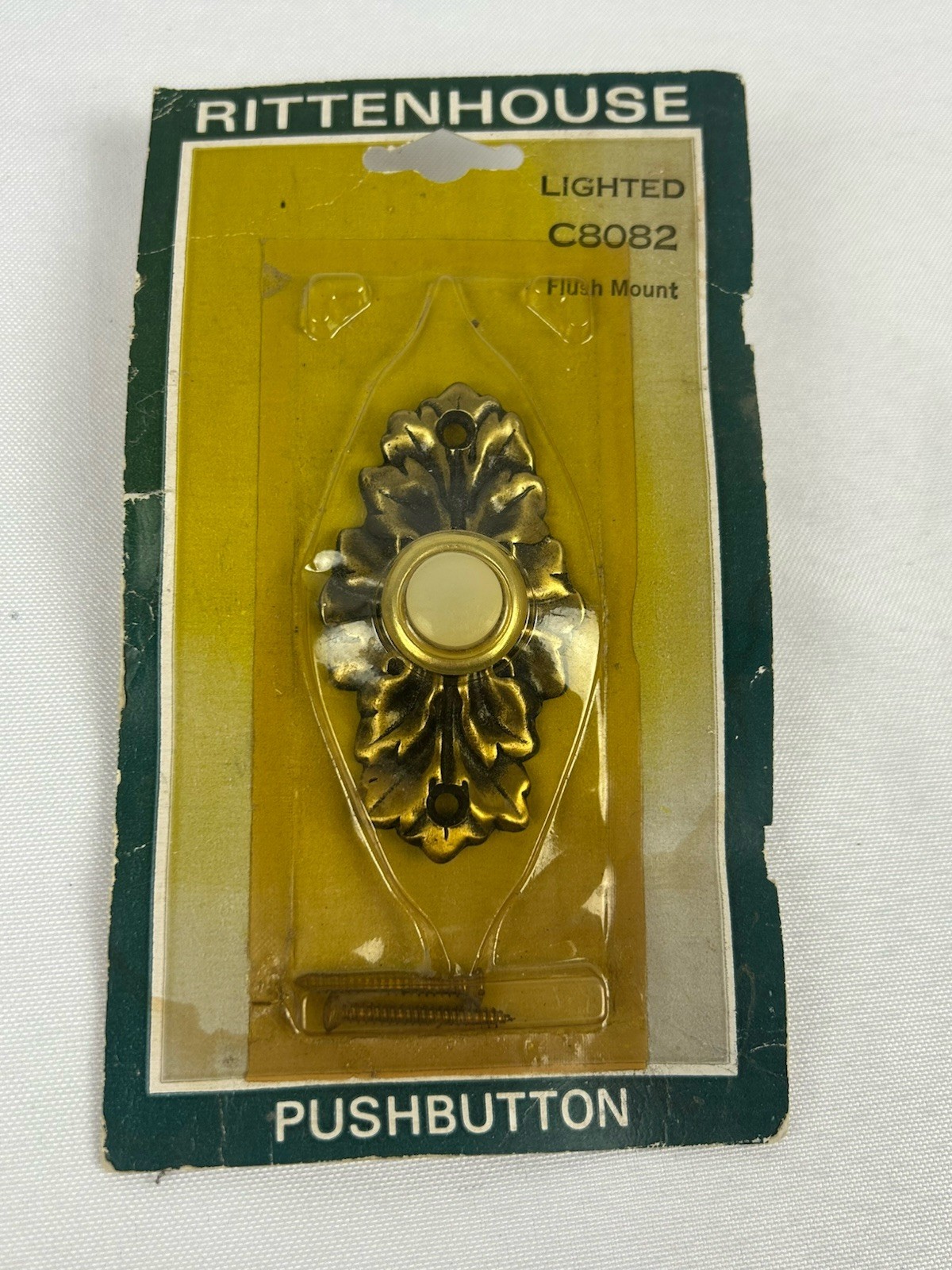 Vintage Rittenhouse Push Button Door Bell Lighted Victorian Colonial  3" Tall