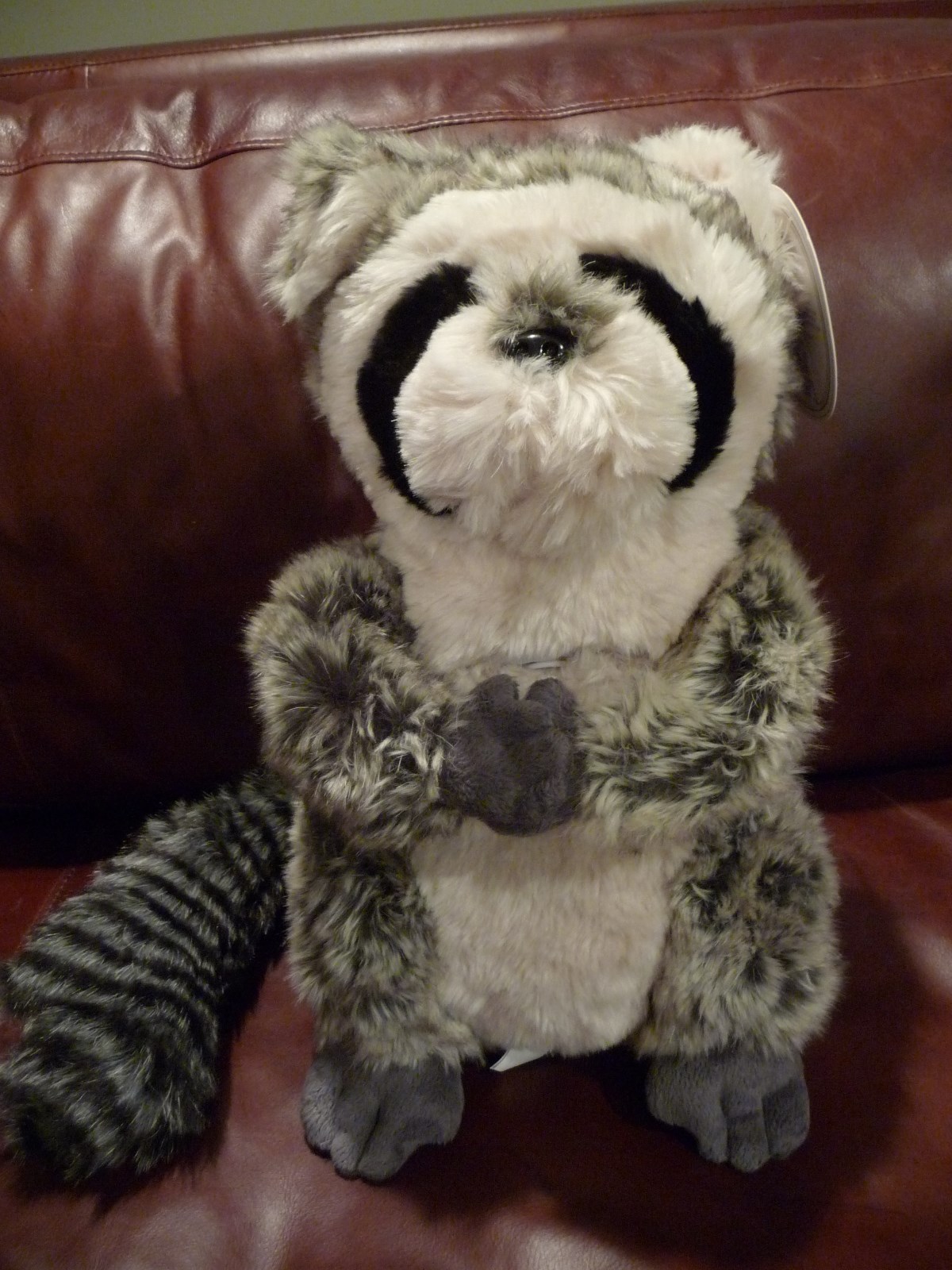 NWT Pottery Barn Teen Faux Fur Rockin Raccoon Plush Speaker Ipod PB Teen