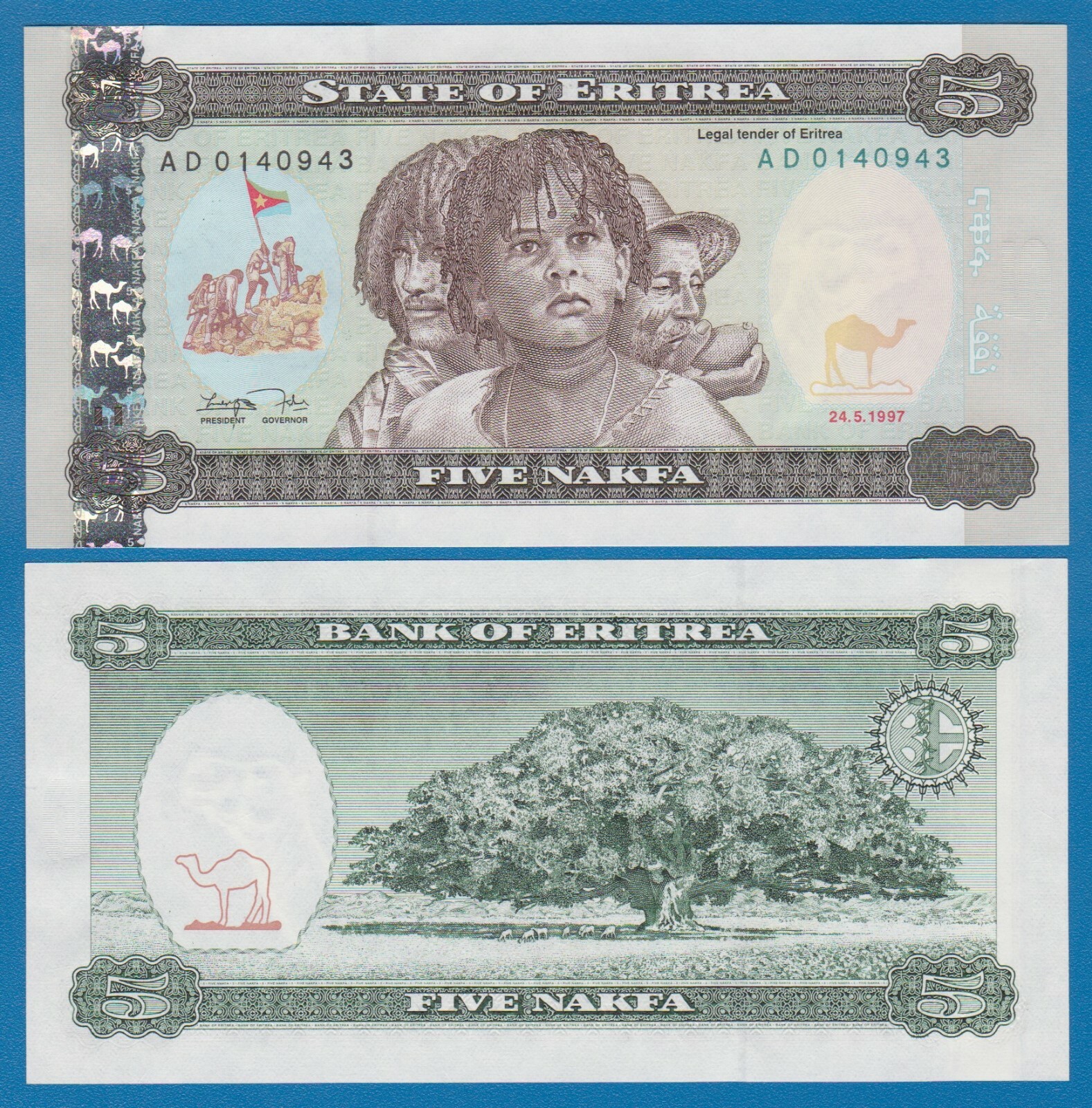 Eritrea 5 Nakfa 1997 P 2 UNC