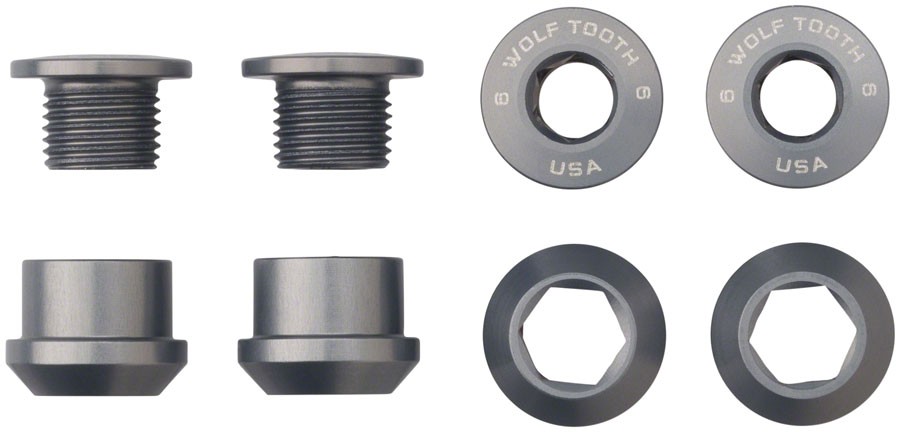 1x Chainring Bolt Sets - Wolf Tooth 1x Chainring Bolt Set - 6mm, Dual Hex