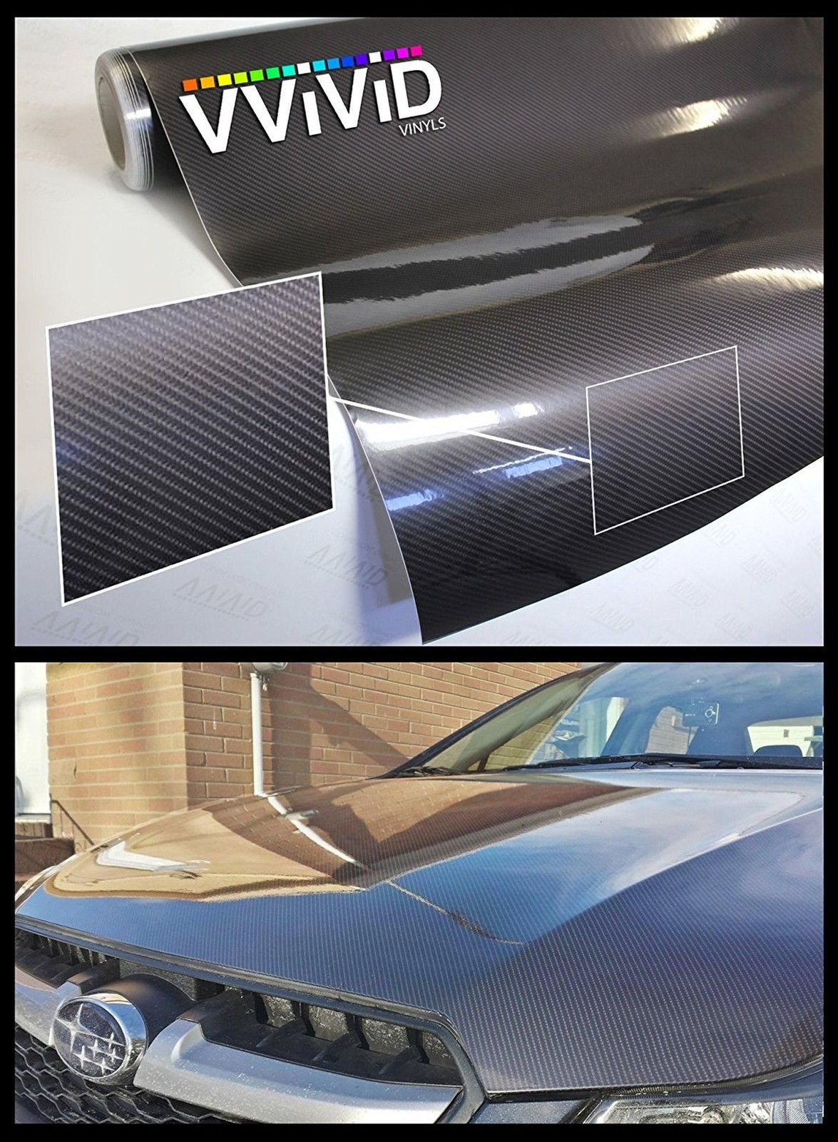 VViViD Dark Grey Tek R High Gloss Carbon Fiber Vinyl Wrap Film (2ft x 5ft)