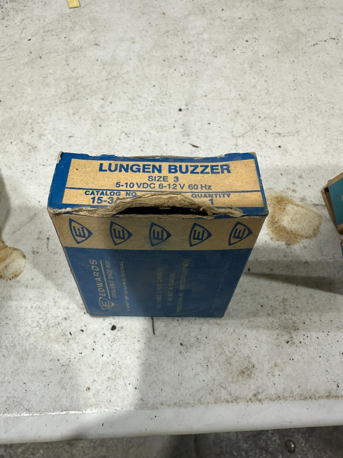 LUNGEN BUZZER EDWARDS DIXIE 15-3AB VINTAGE BLUE BOX 5-10 V DC 6-12V W593