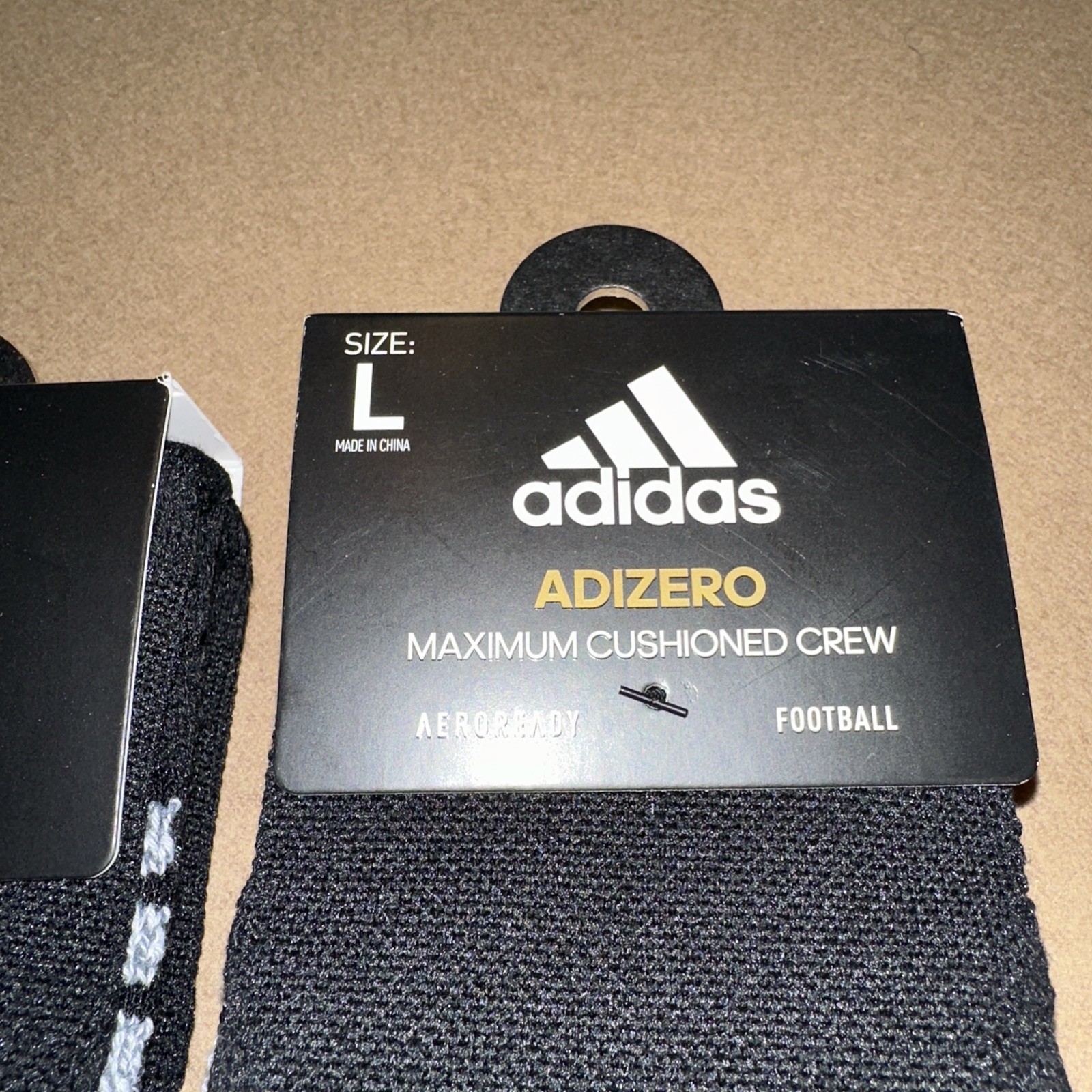 Lot Of 2 Adidas Adizero Maximum Cushioned Crew Socks Football Black Size Large