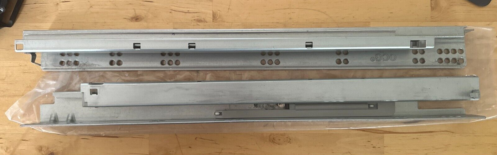 OCG Undermount Drawer Slides 21 inch (1 Pair) Full Extension Soft Close Bottom