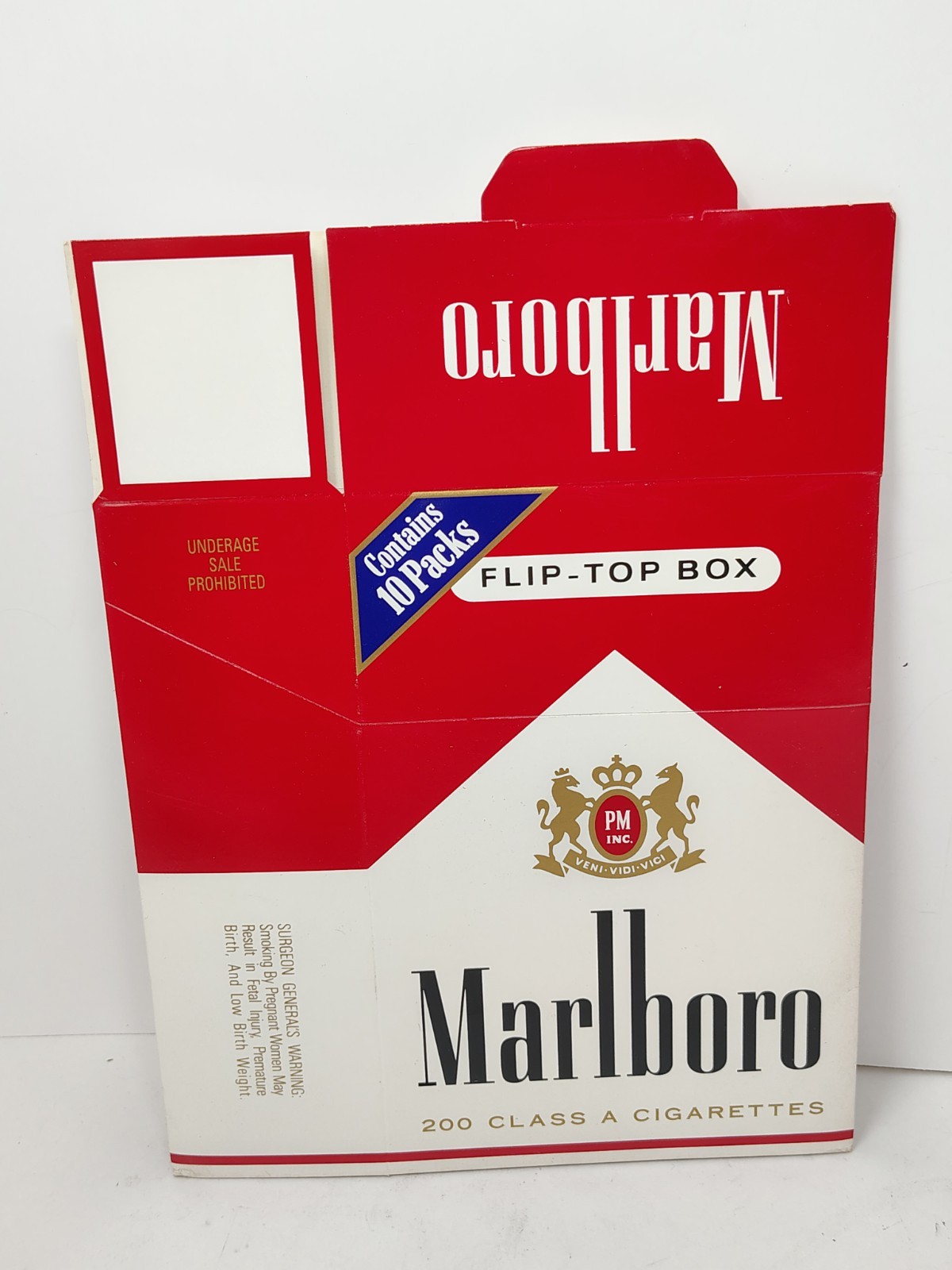 Marlboro cigarettes Flip top Box Empty Large Merry Christmas Marlboro Country
