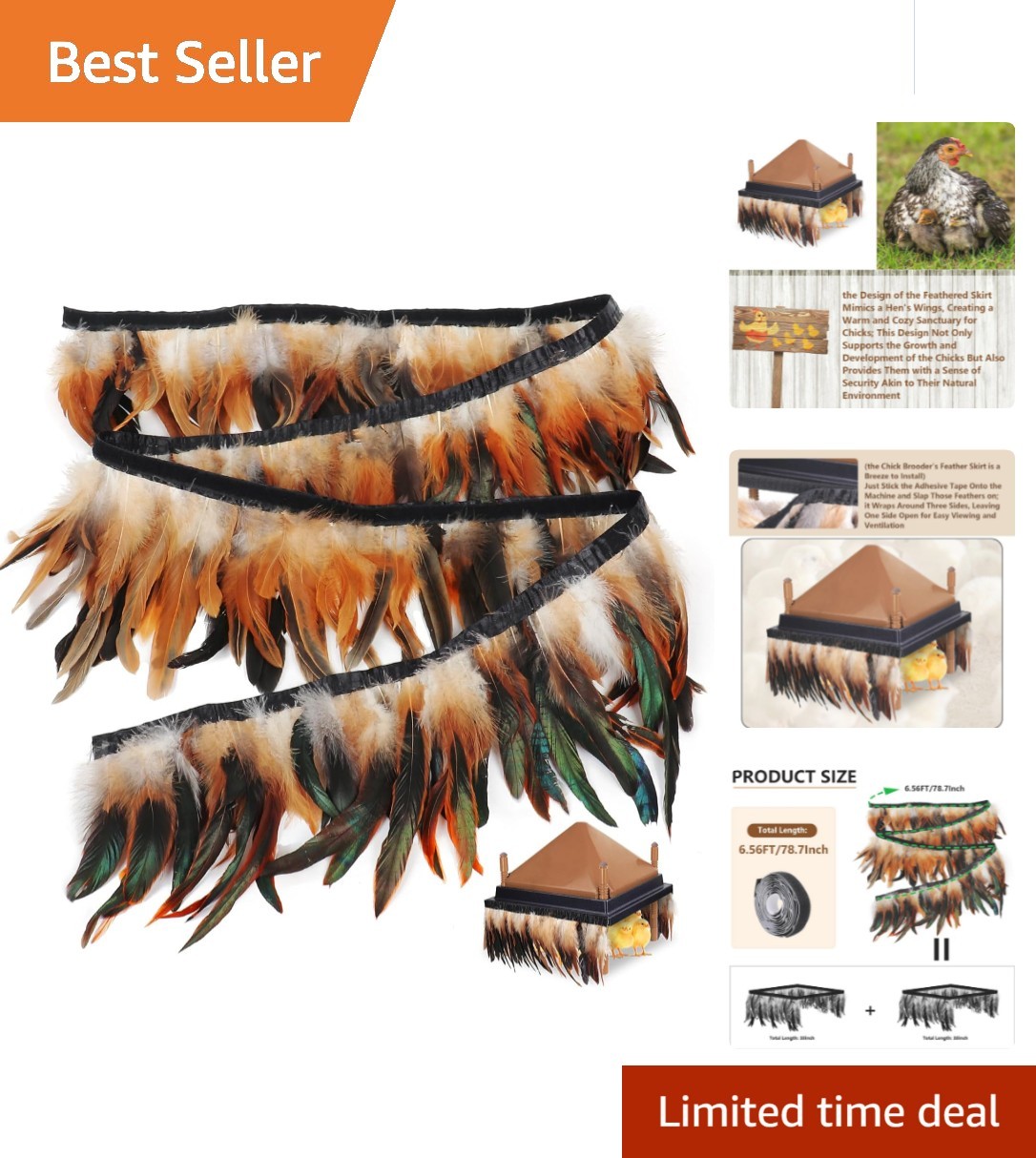 Customizable 6.5FT Brooder Heating Skirt - Easy Installation for Happy Chicks