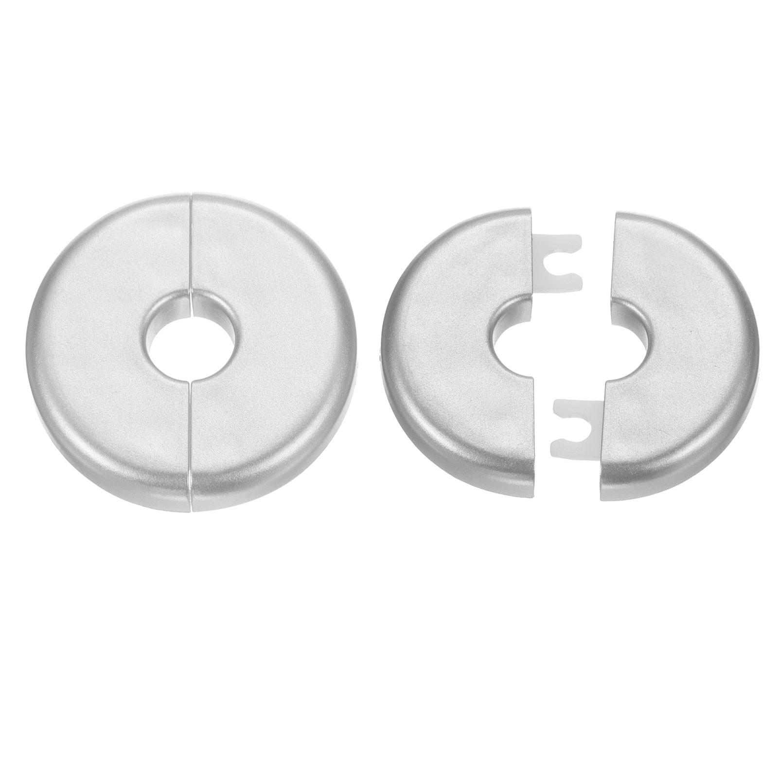 2pcs Wall Split Flange 11mm/0.4" Self-Adhesive Plumbing Cover Plates, Silver