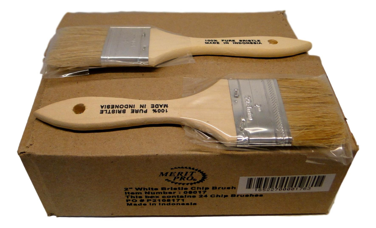 NEW! (Case of 24) 2" Chip Brushes 100% Pure Bristle