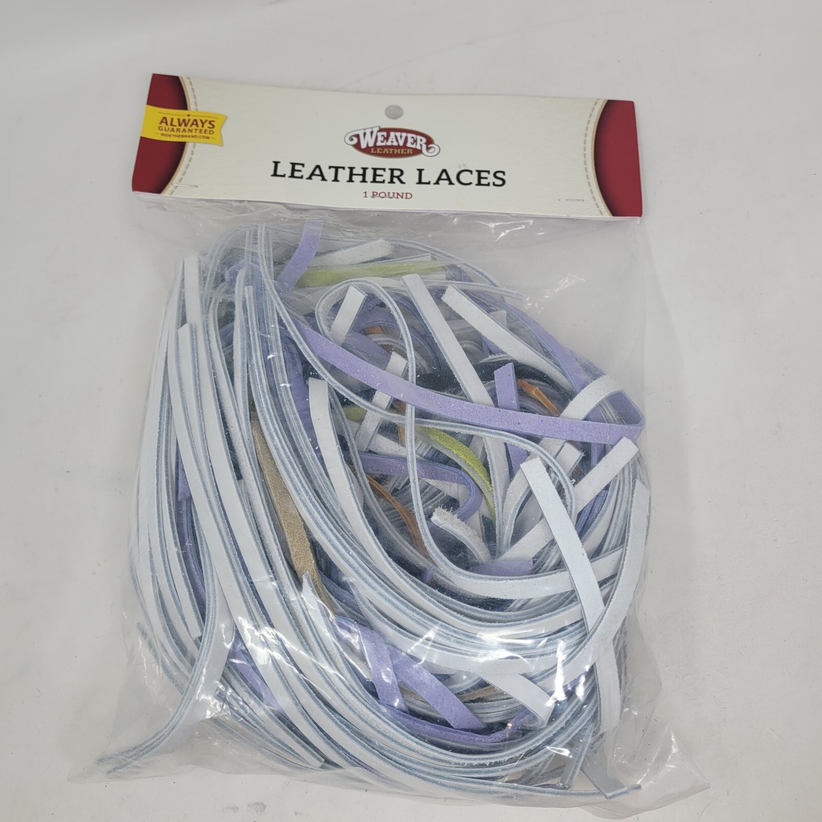 Weaver 1 Lb Leather Working Laces, Mostly White, PERFECT Assortment for Dyeing!