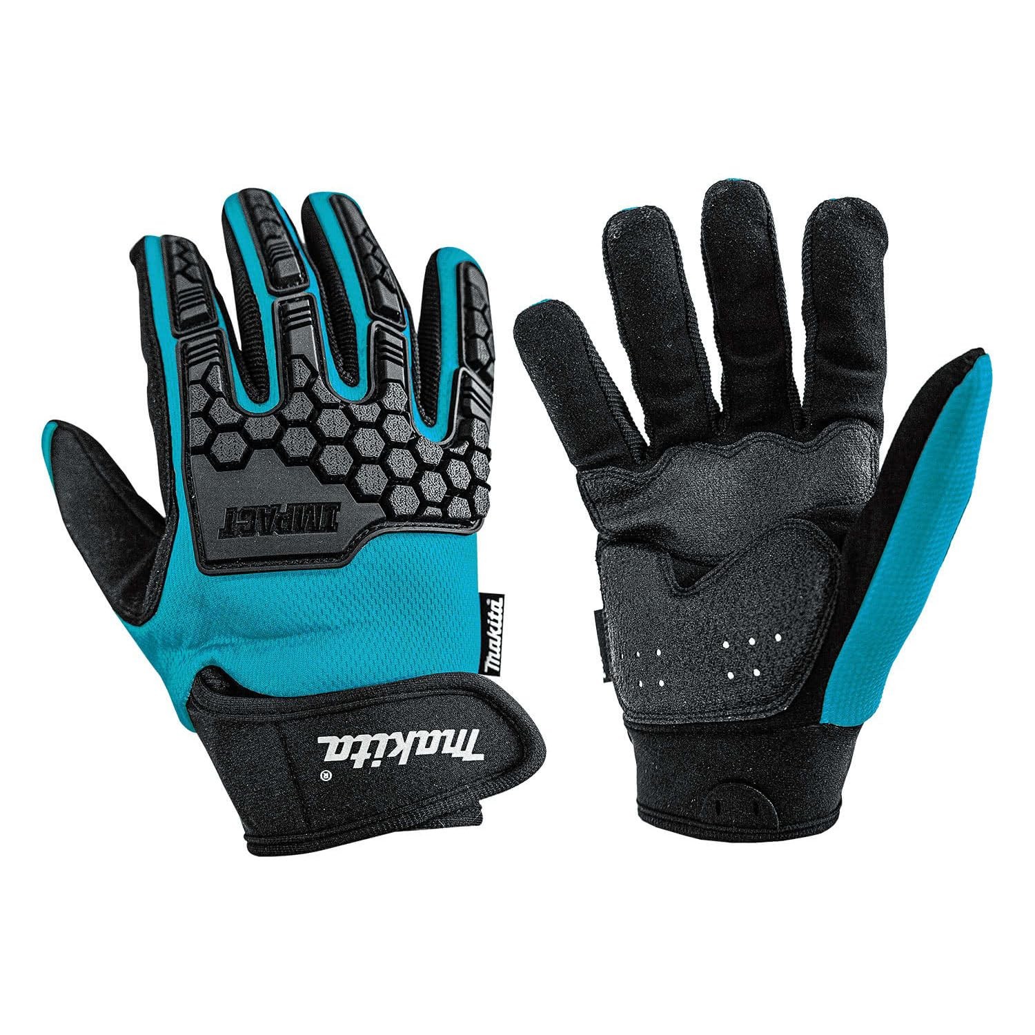 Makita Impact and Vibration Resist Gloves, Blue/Black, X-Large