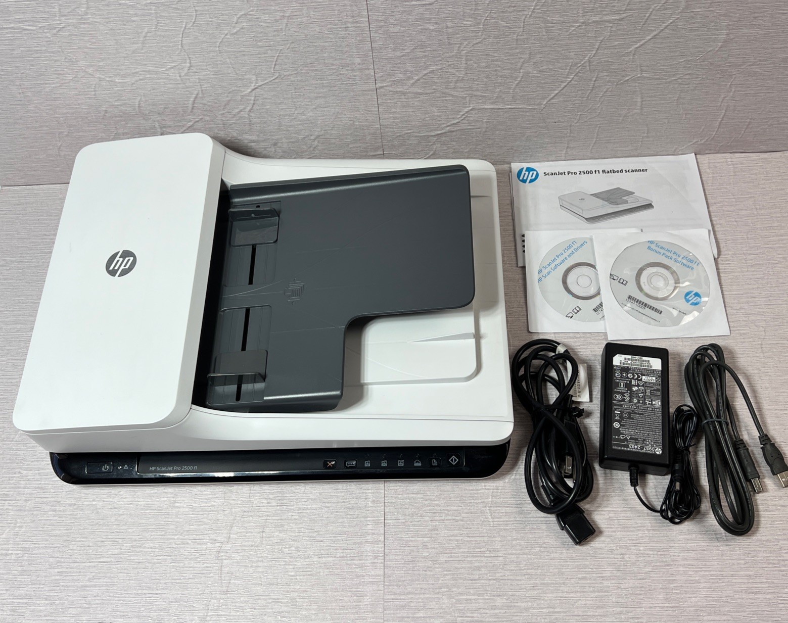 HP ScanJet Pro 2500 F1 FlatBed Document Scanner, AC Adapter, & USB Cable