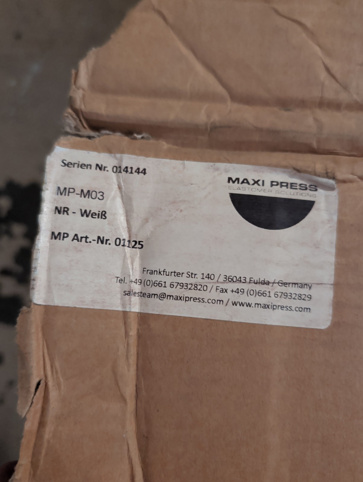 Maxipress Membrane MP-M03 NR White – 1003mm Part 01125
