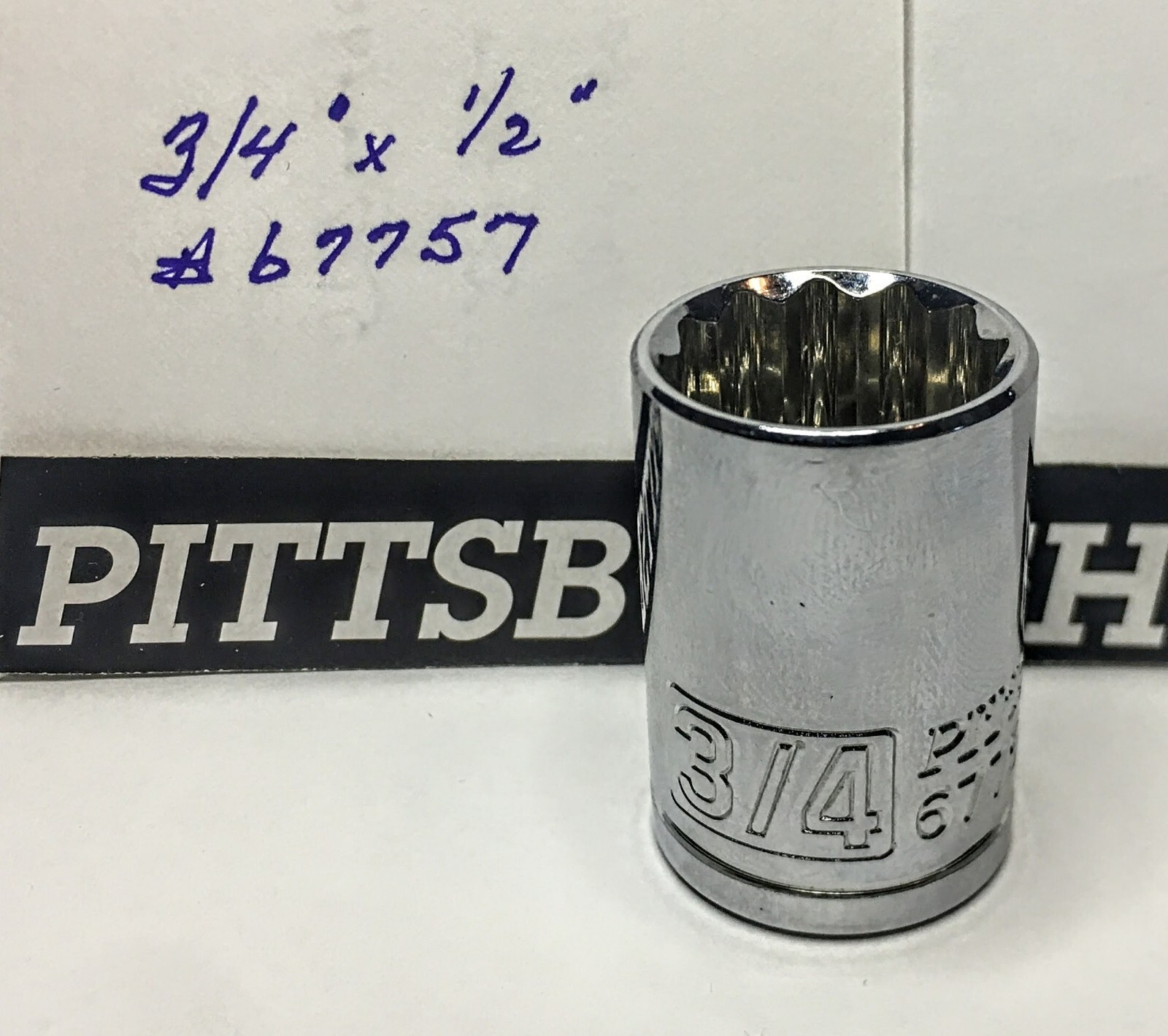 Pittsburgh Pro 3/4" x 1/2' Dr  Socket - 12 Pt - 67757 - Free USA Shipping