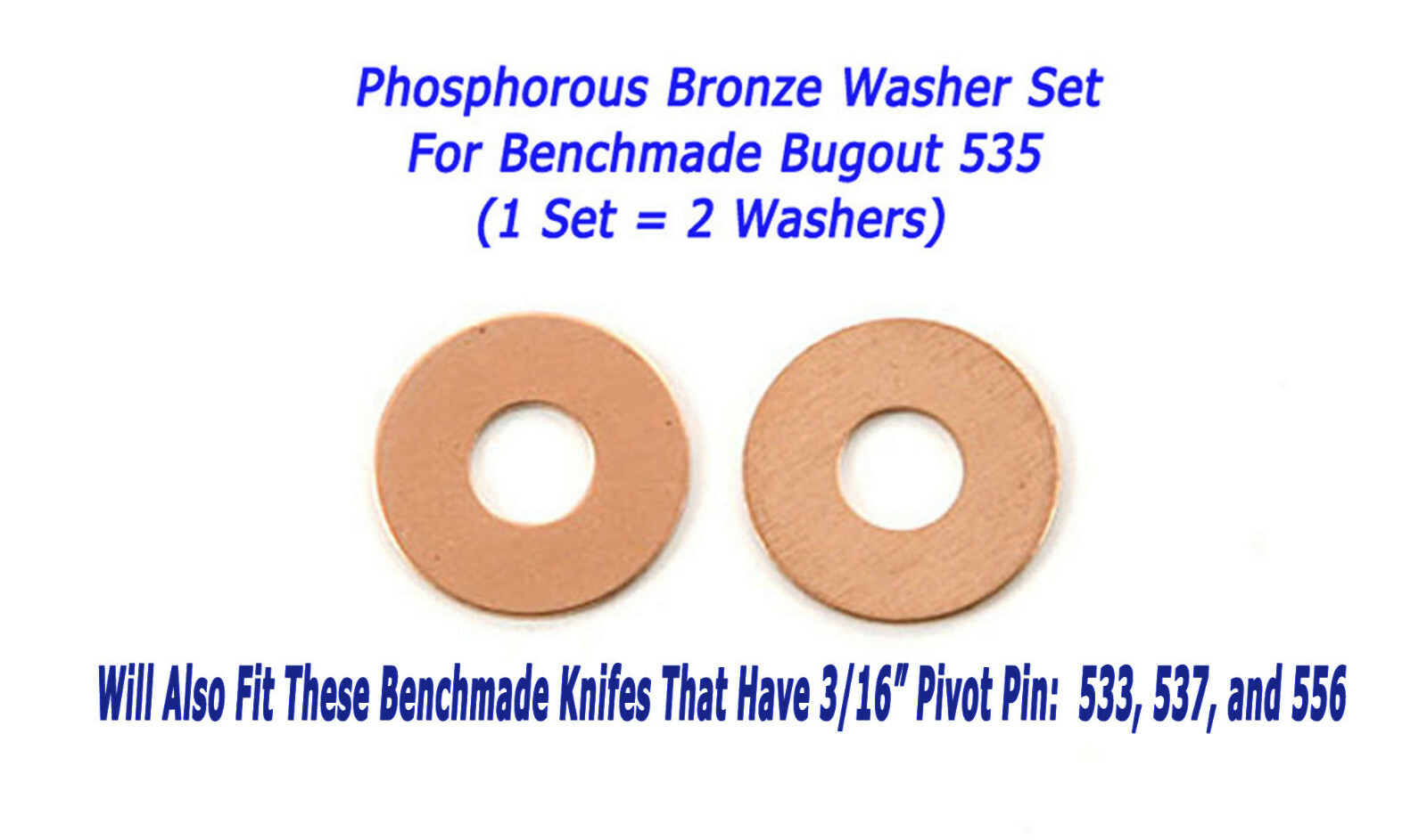 REAL Phosphor Bronze OverSize Washer Set (2 Washers) For Benchmade Bugout & More